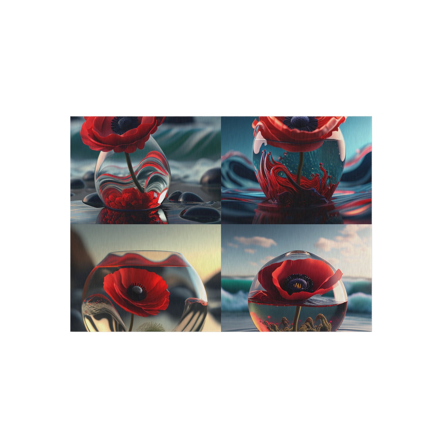 Outdoor Rug  Red Anemone in a Vase 5