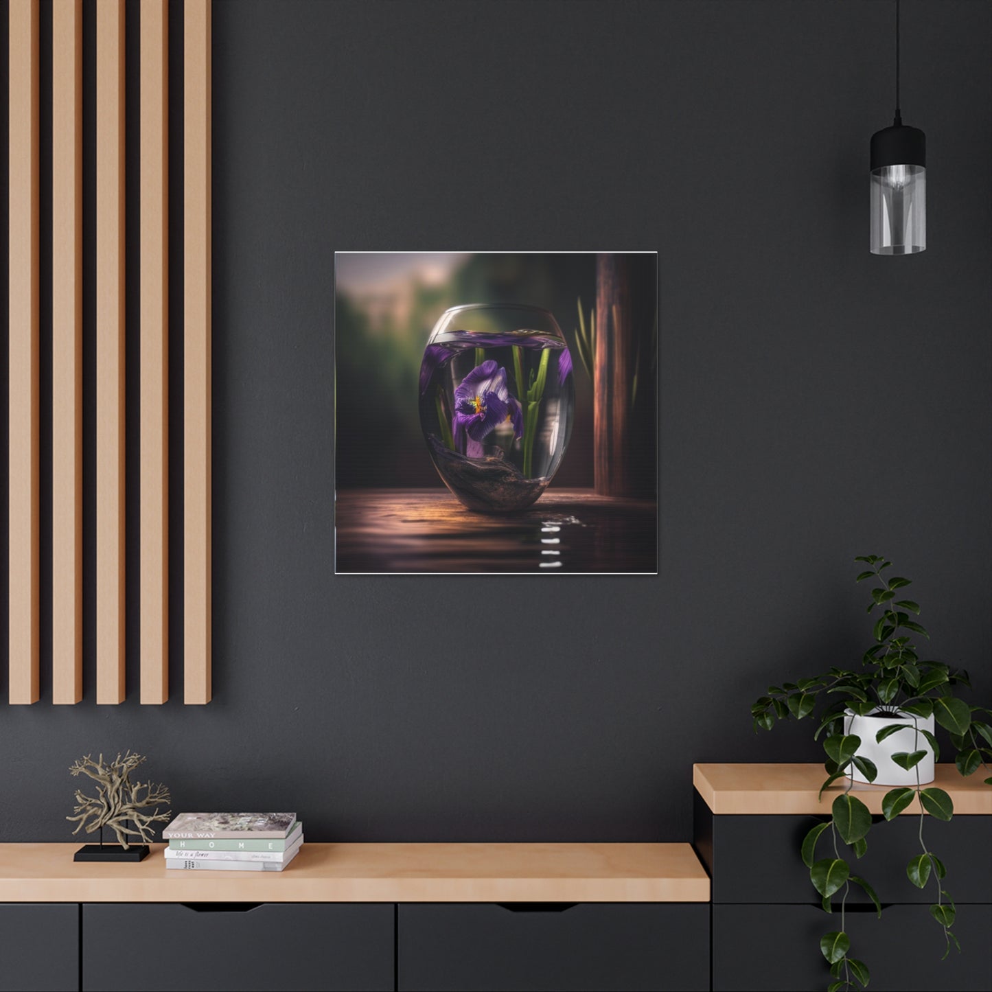 Canvas Gallery Wraps Purple Iris in a vase 4