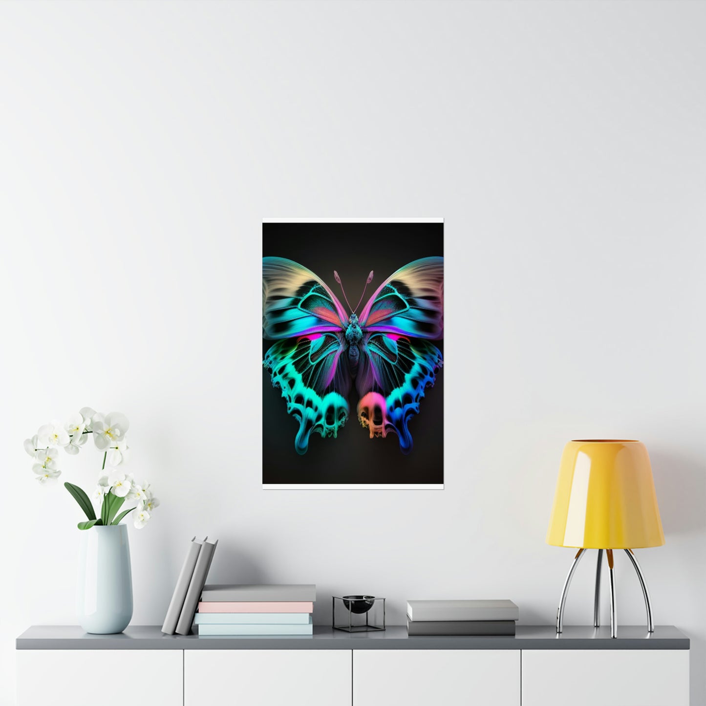 Premium Matte Vertical Posters Neon Butterfly Fusion 2