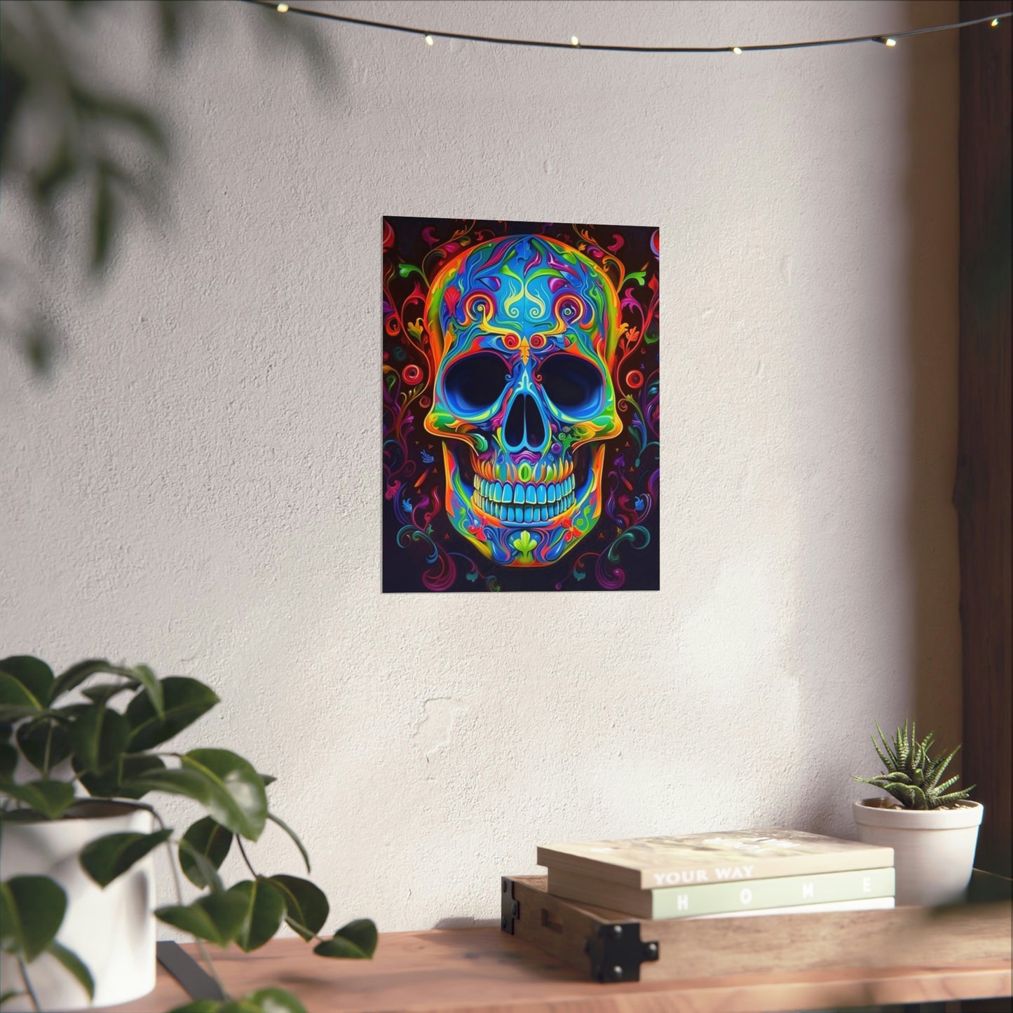 Premium Matte Vertical Posters Macro Skull Color 4