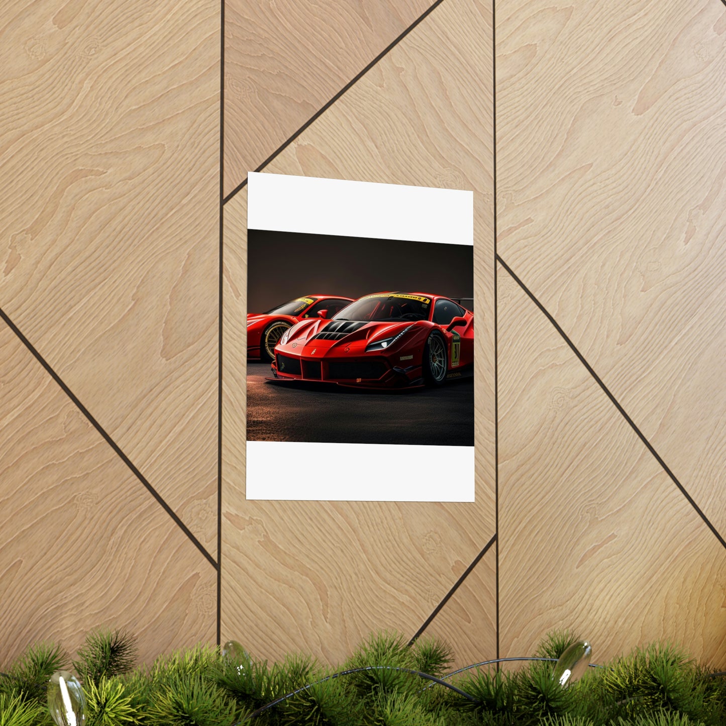 Premium Matte Vertical Posters Ferrari Red 4