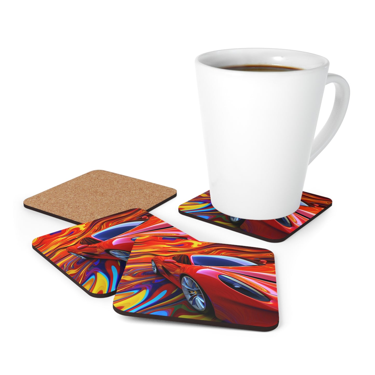 Corkwood Coaster Set Ferrari Water Fusion 4