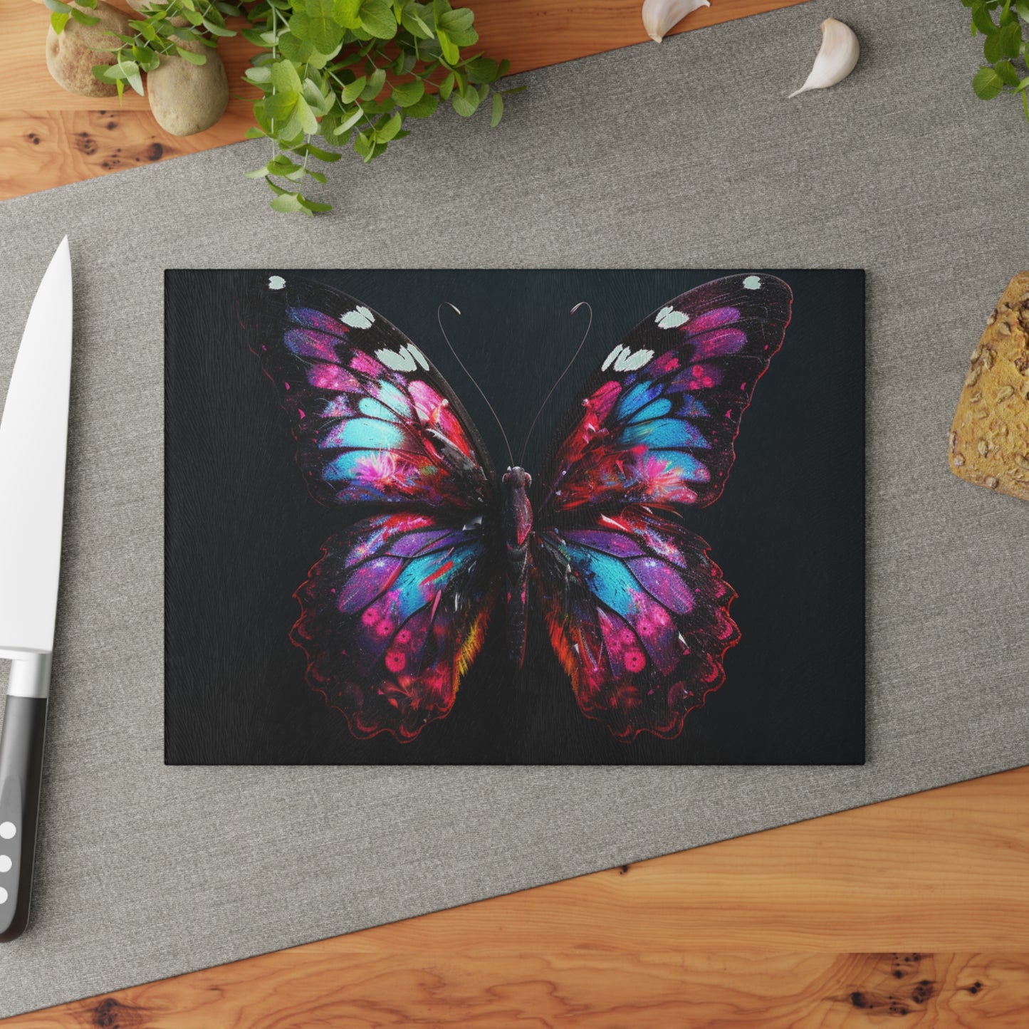 Glass Cutting Board Hyper Butterfly Real