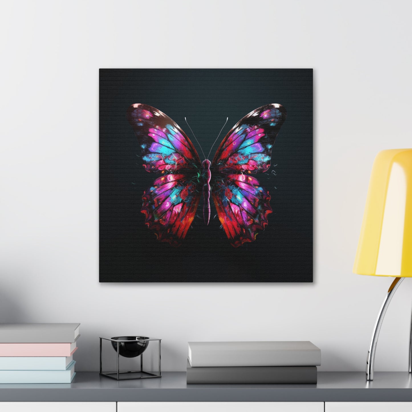 Canvas Gallery Wraps Hyper Colorful Butterfly Macro 3