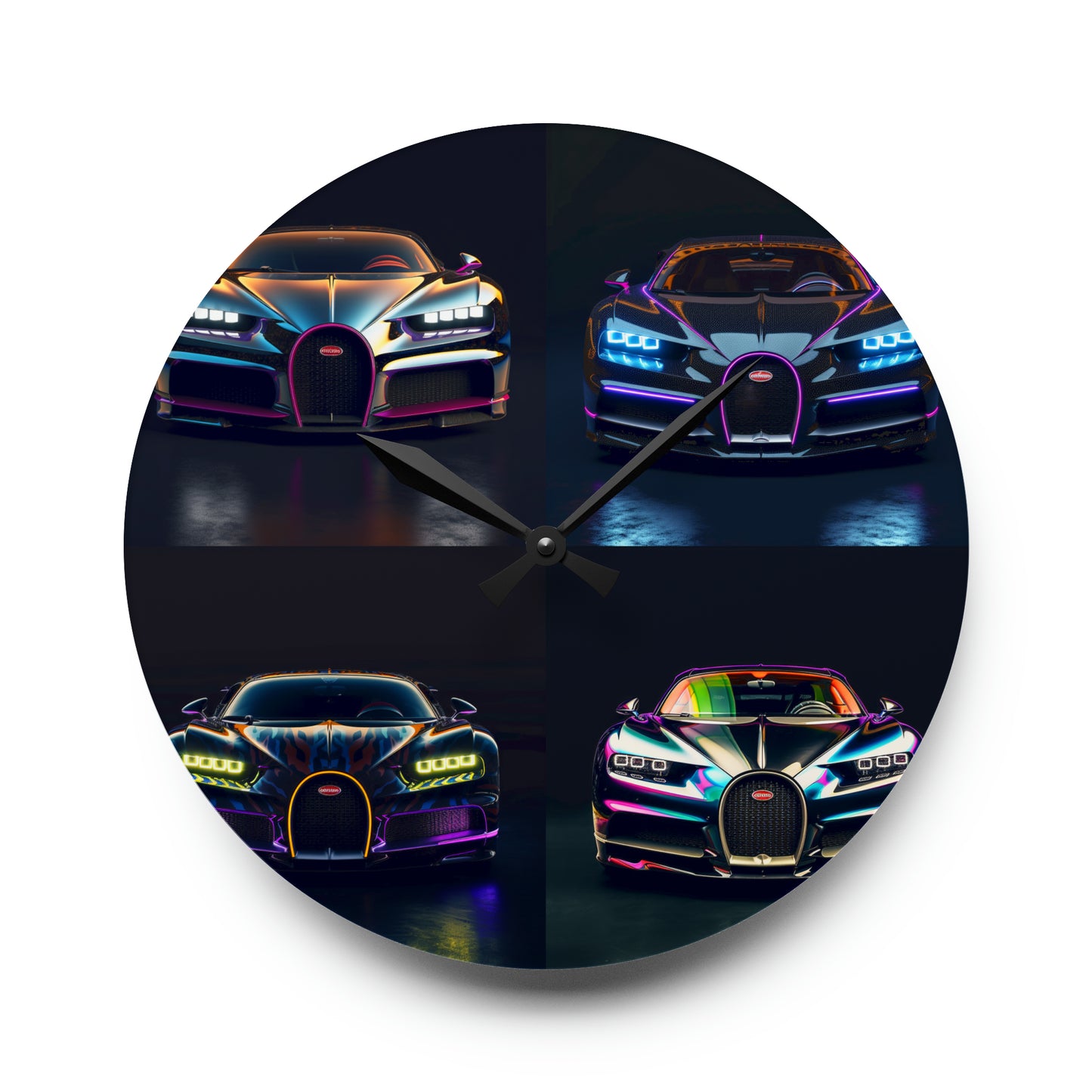 Acrylic Wall Clock Hyper Bugatti Chiron 5