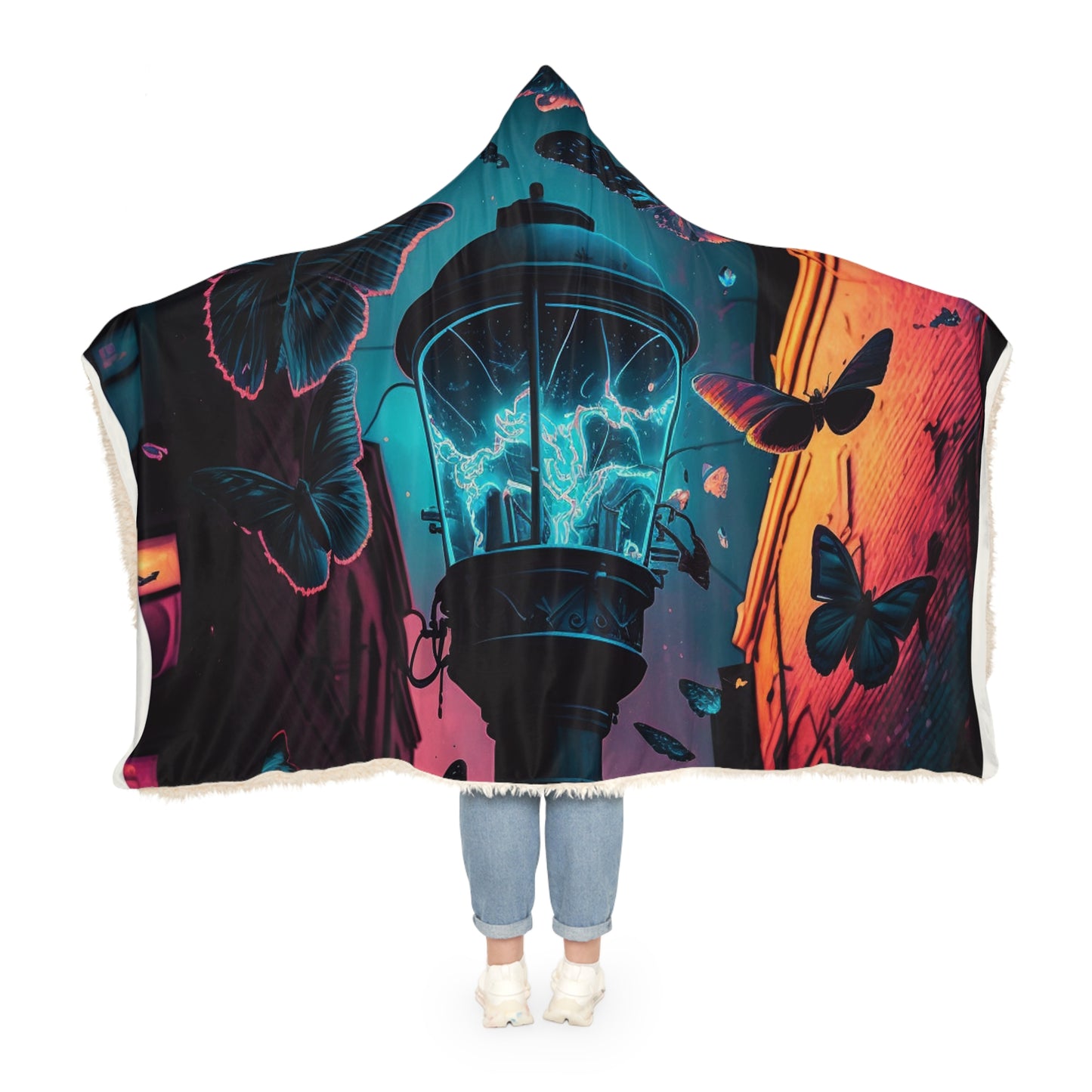 Snuggle Hooded Blanket Street Light Butterfly 2