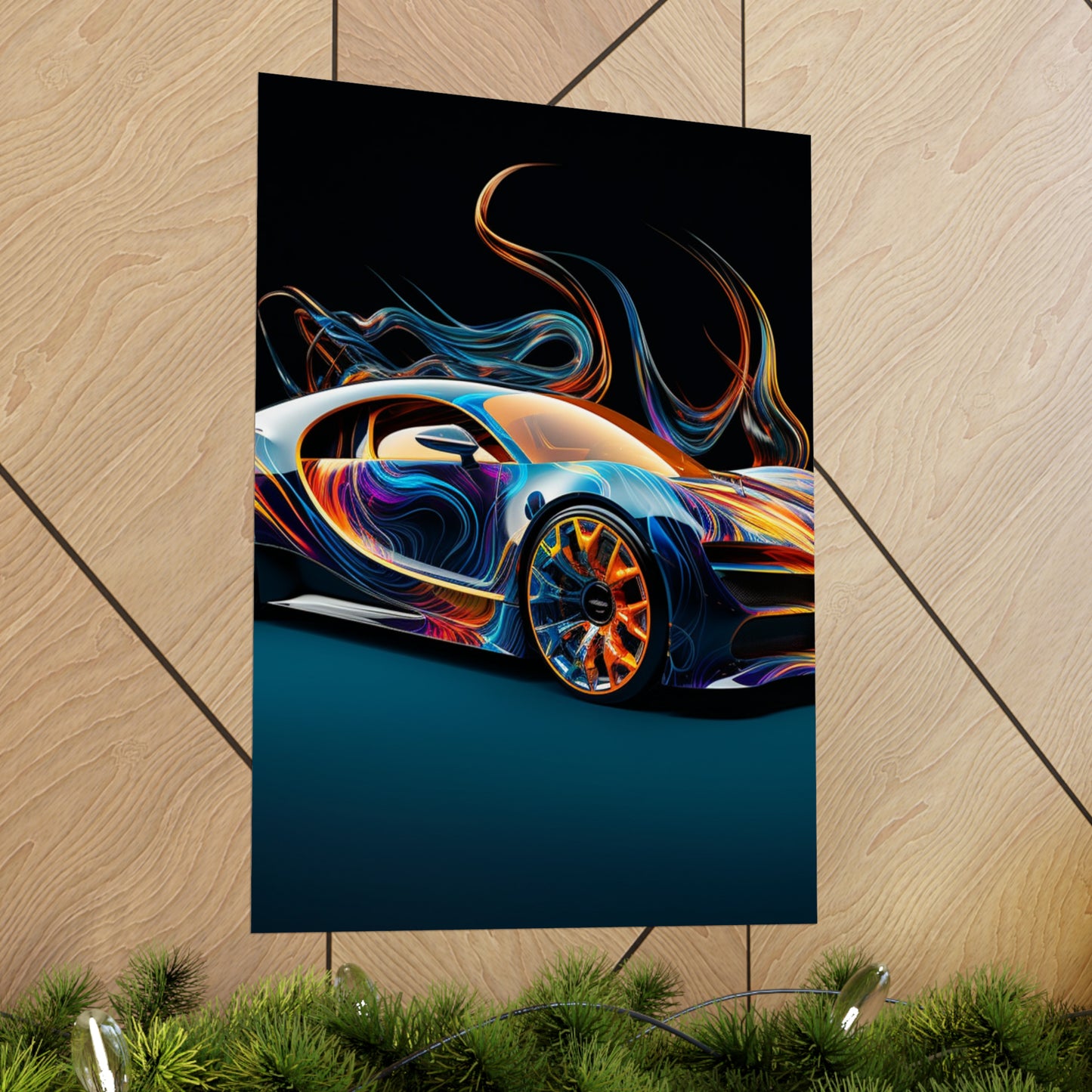 Premium Matte Vertical Posters Bugatti Abstract Flair 2