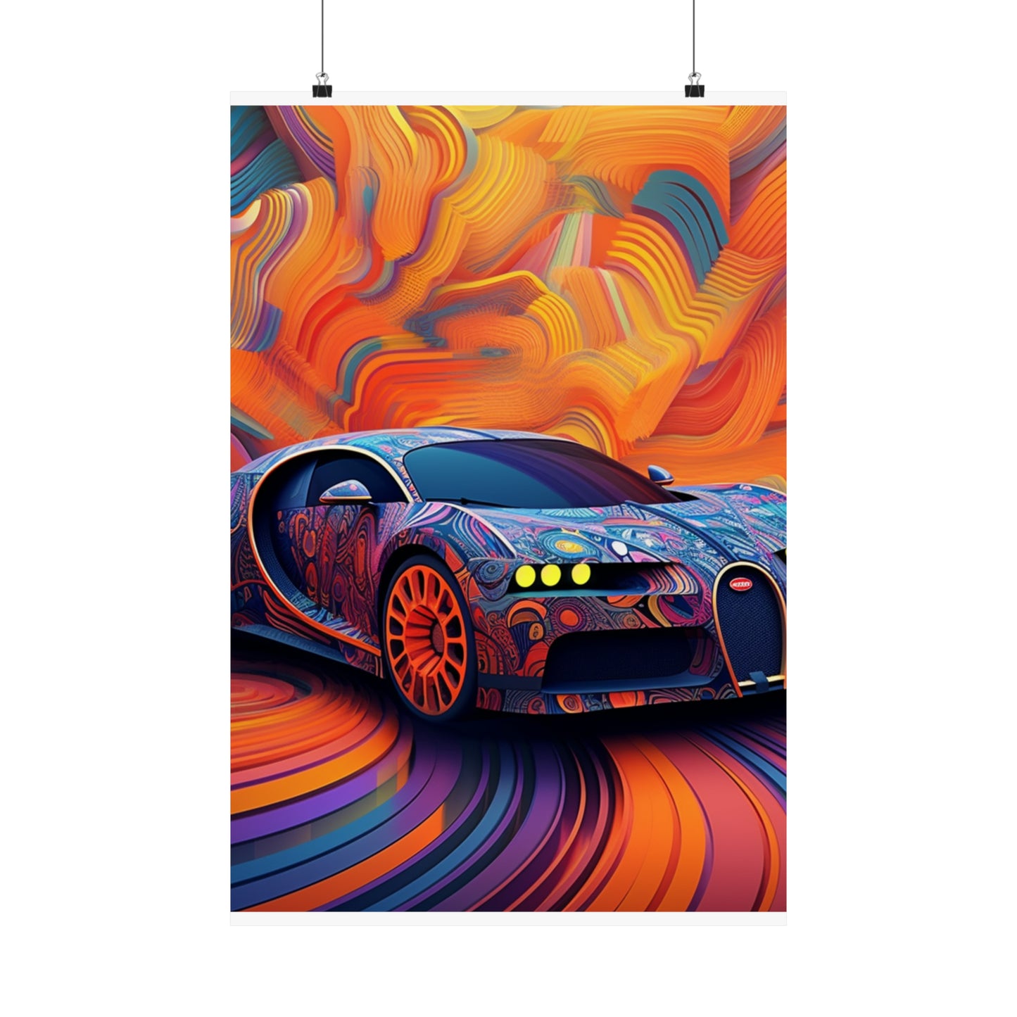 Premium Matte Vertical Posters Bugatti Abstract Concept 4