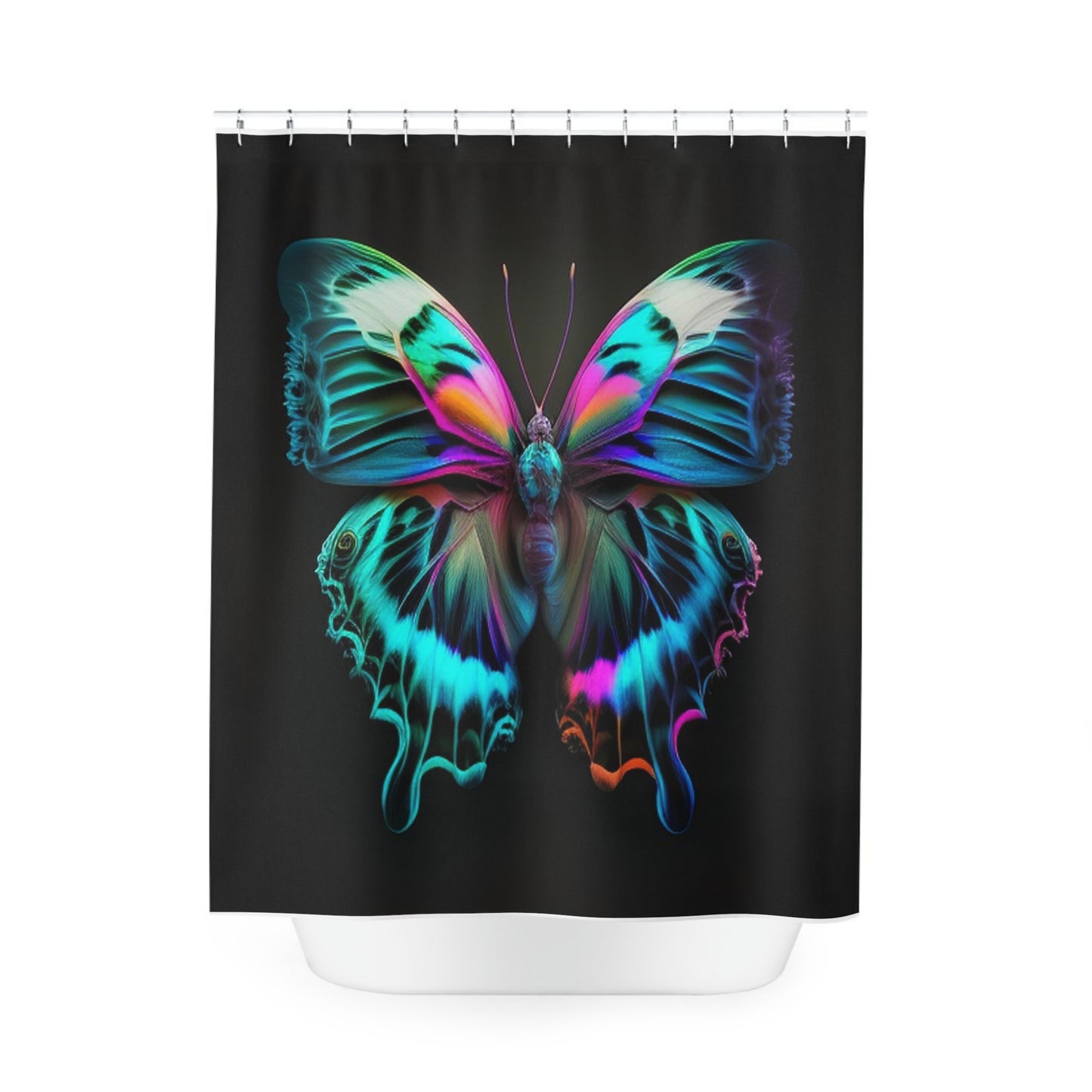 Polyester Shower Curtain Neon Butterfly Fusion 4