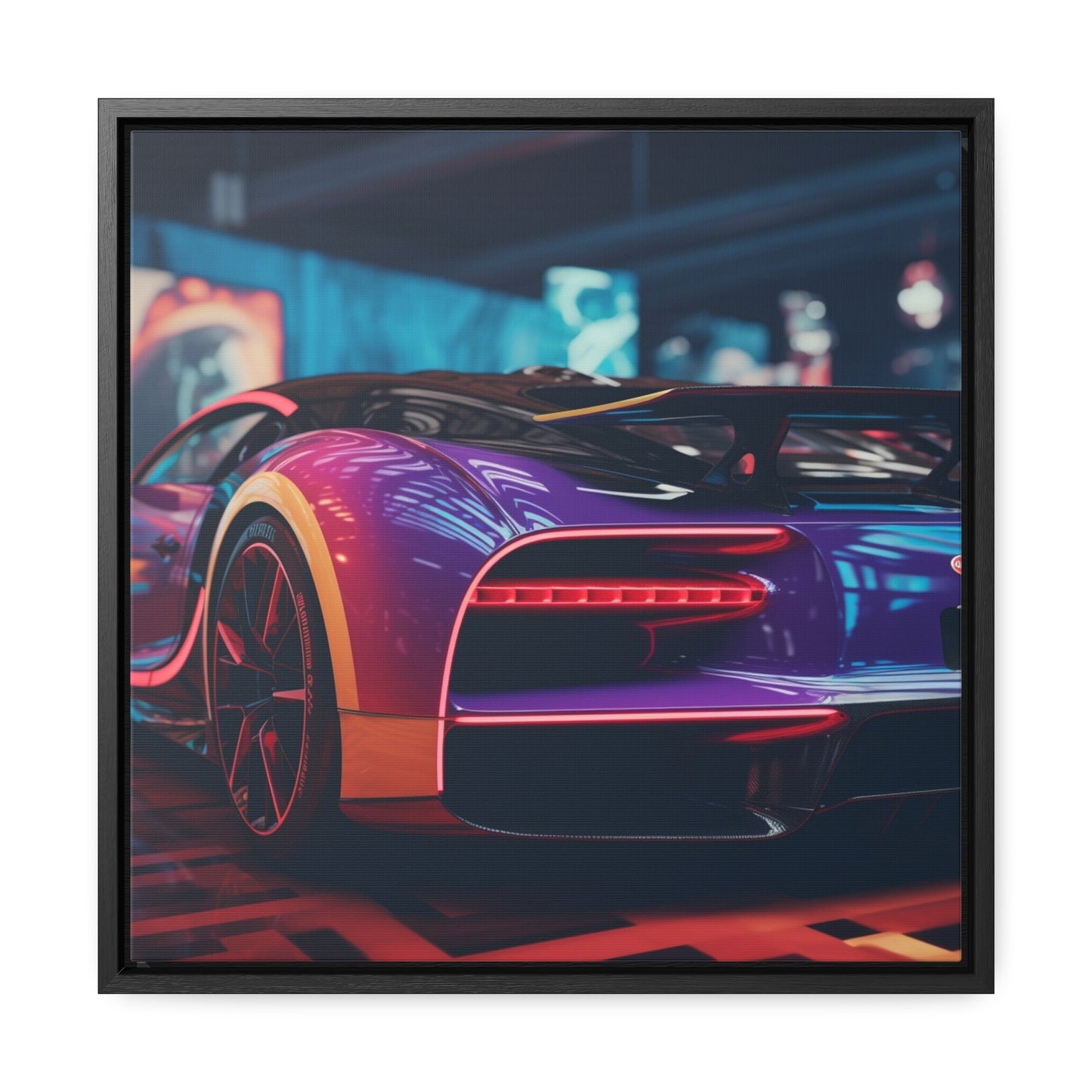 Gallery Canvas Wraps, Square Frame Hyper Bugatti Neon Chiron 3