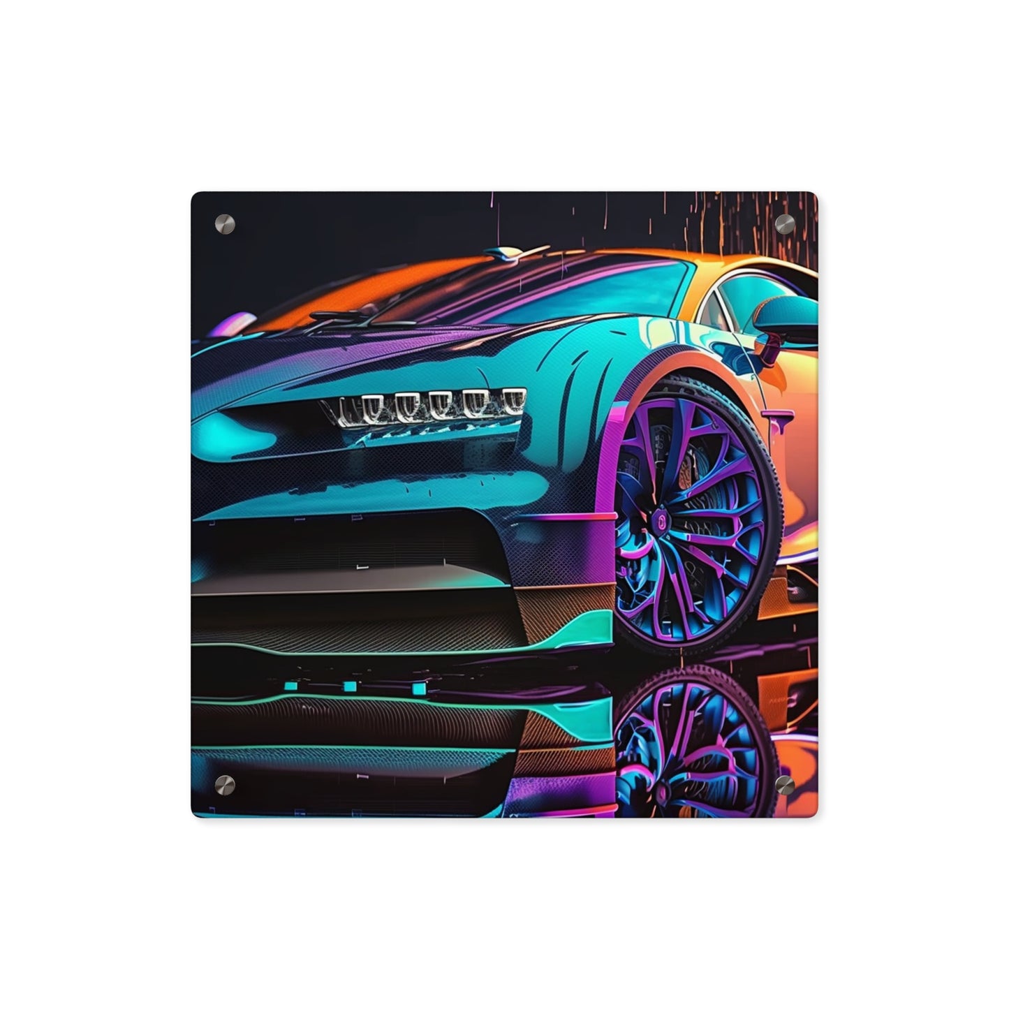 Acrylic Wall Art Panels Bugatti Neon Chiron 1