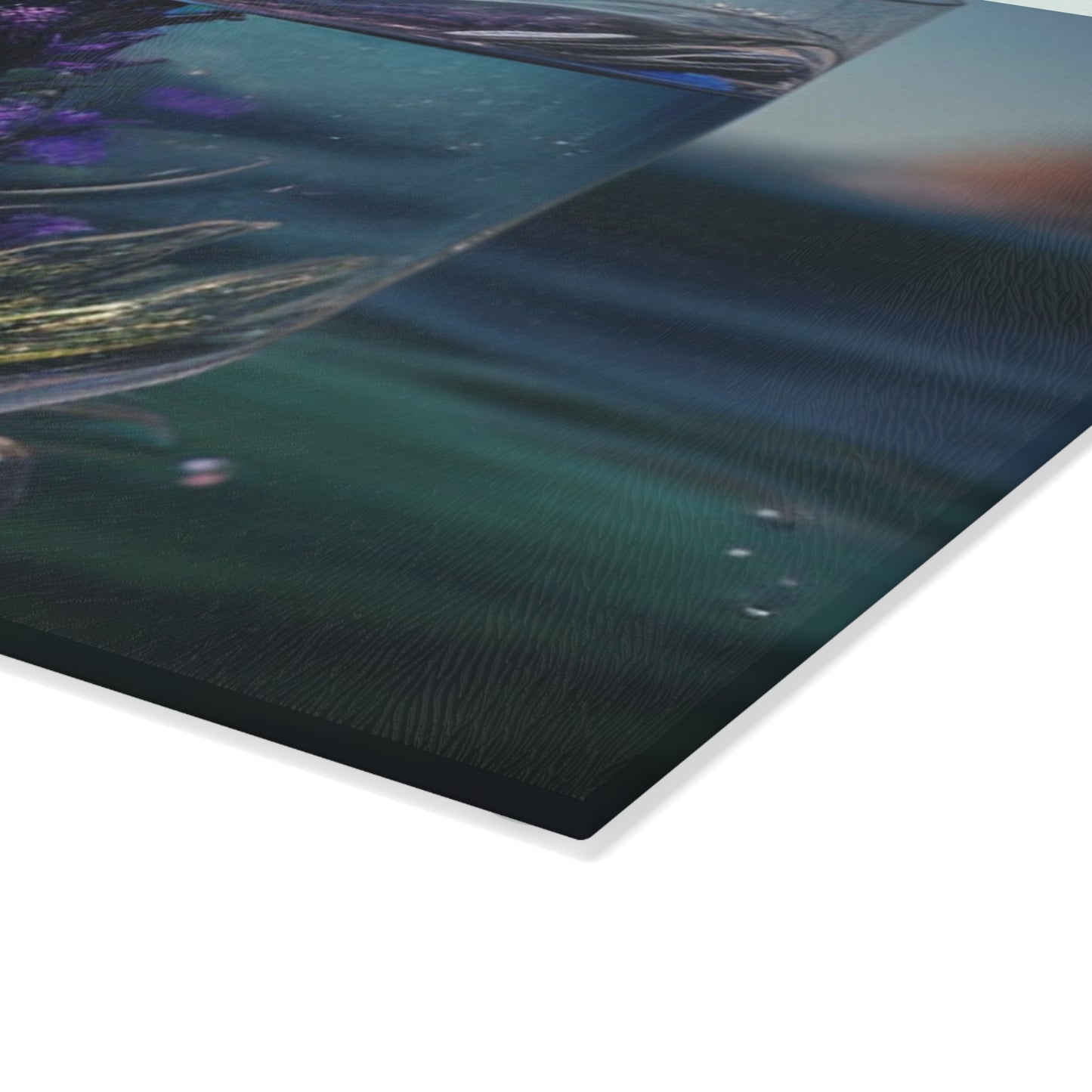 Glass Cutting Board Lavender in a vase 2