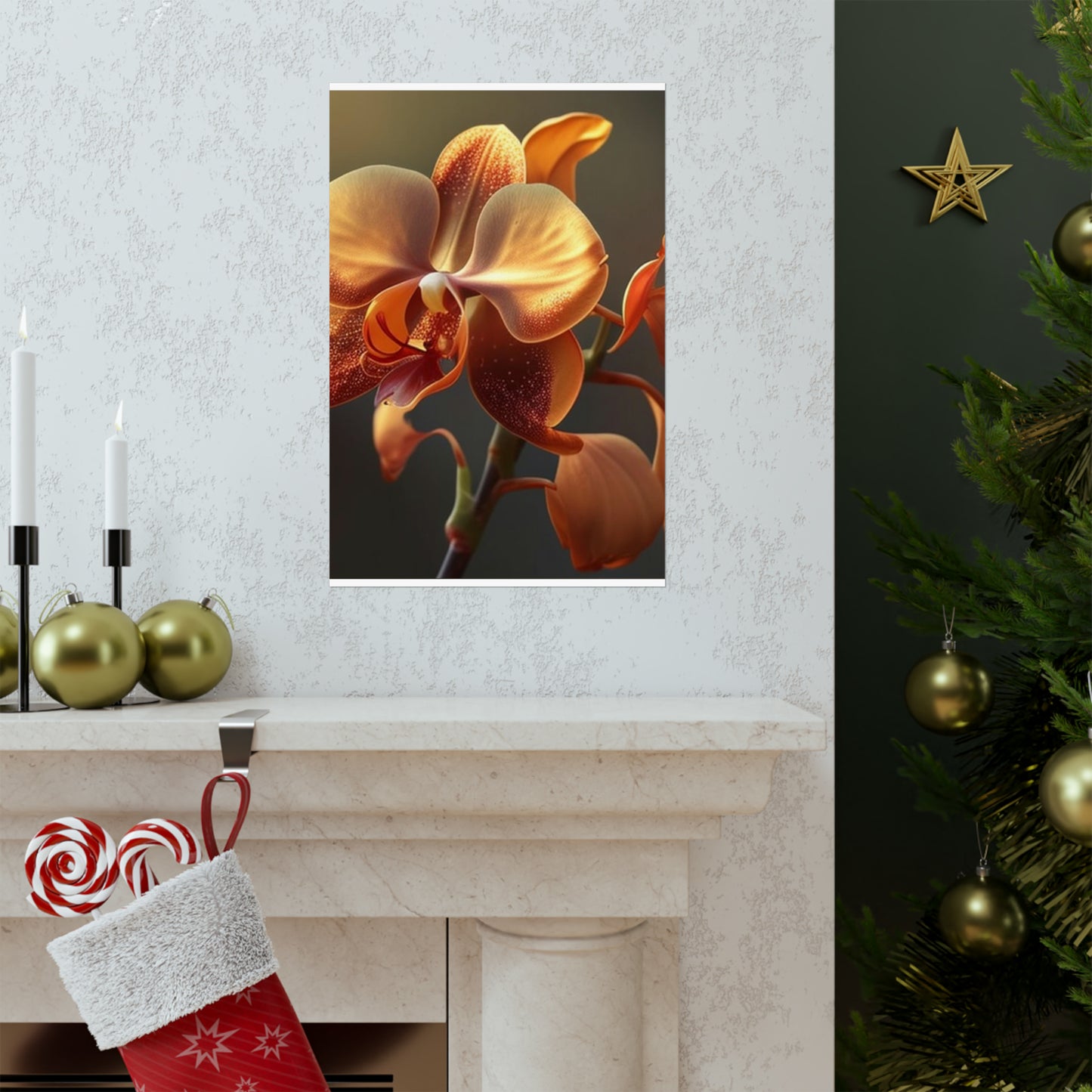 Premium Matte Vertical Posters Orange Orchid 1