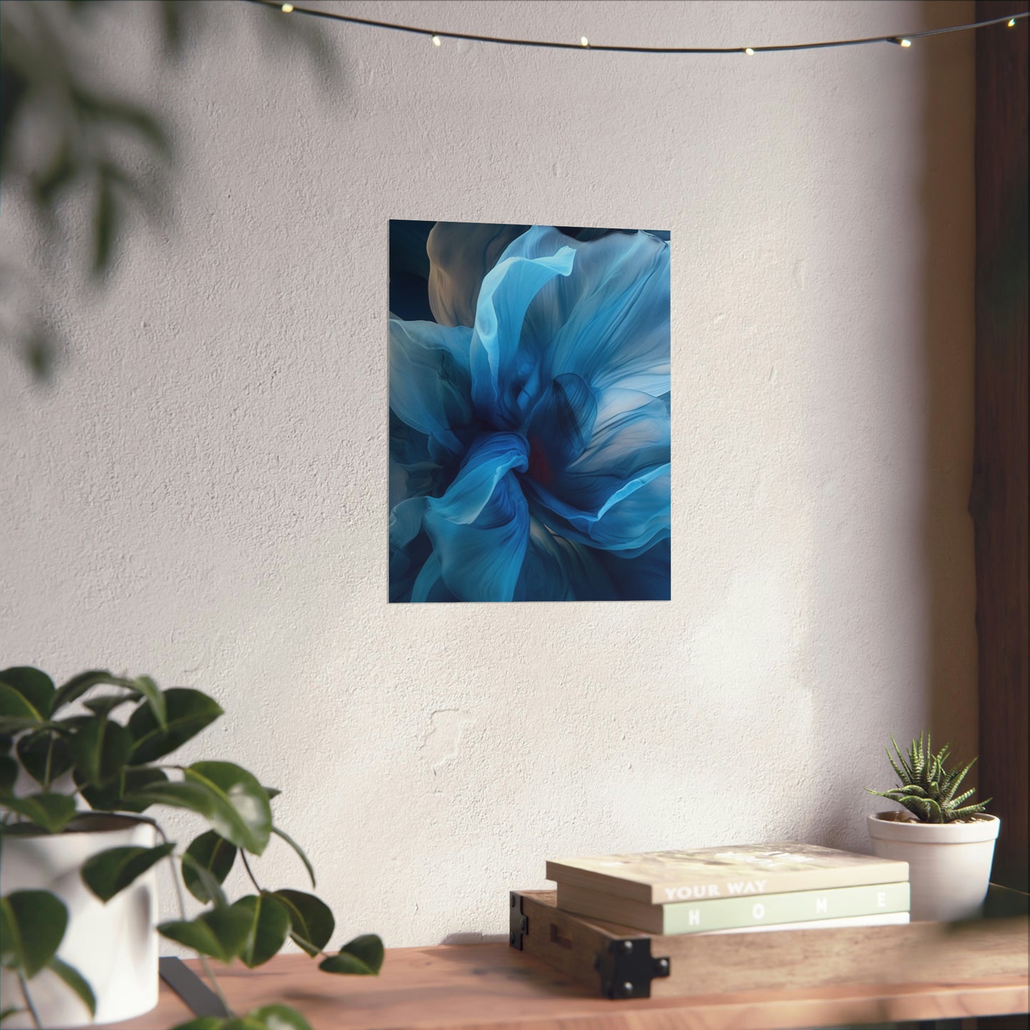 Premium Matte Vertical Posters Blue Tluip Abstract 2