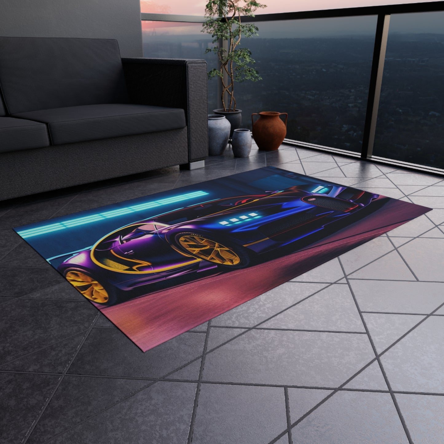 Outdoor Rug  Hyper Bugatti Neon Chiron 4