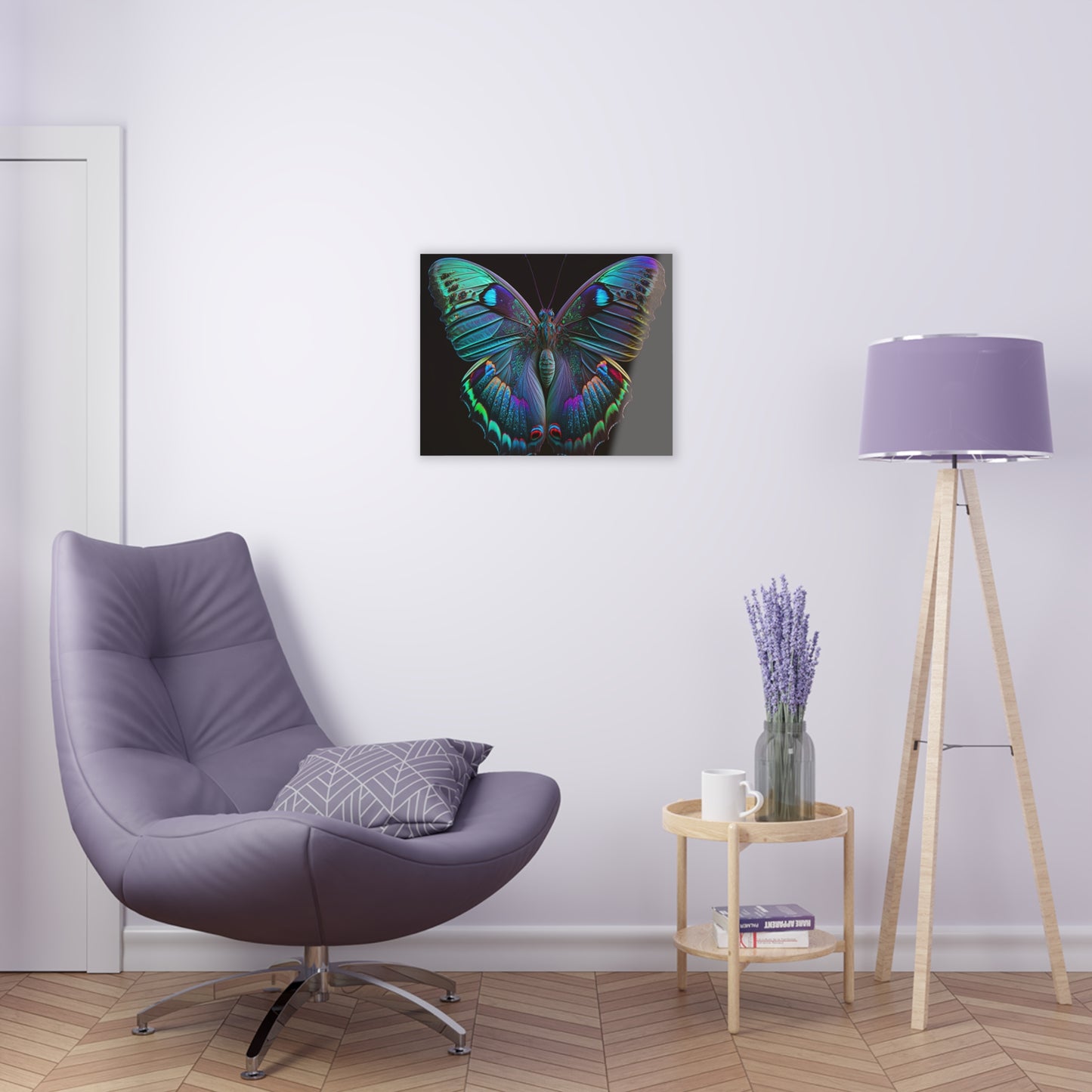 Acrylic Prints Hue Neon Butterfly 4