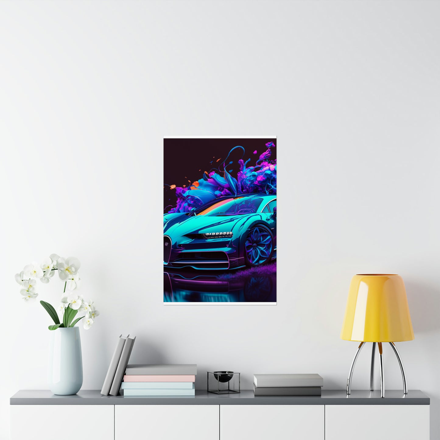 Premium Matte Vertical Posters Bugatti Neon Chiron 3