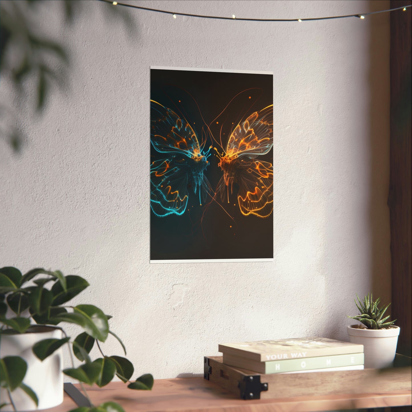 Premium Matte Vertical Posters Neon Glo Butterfly 1