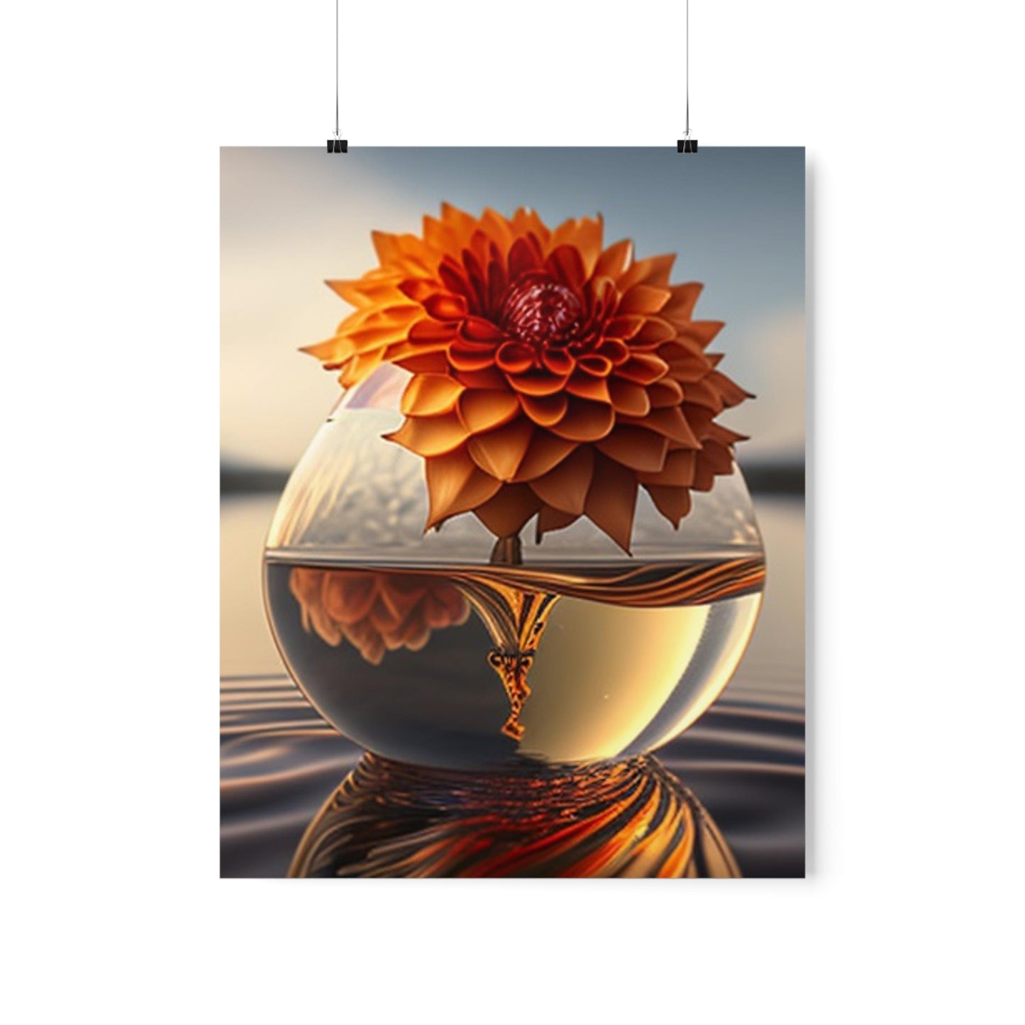 Premium Matte Vertical Posters Dahlia Orange 1