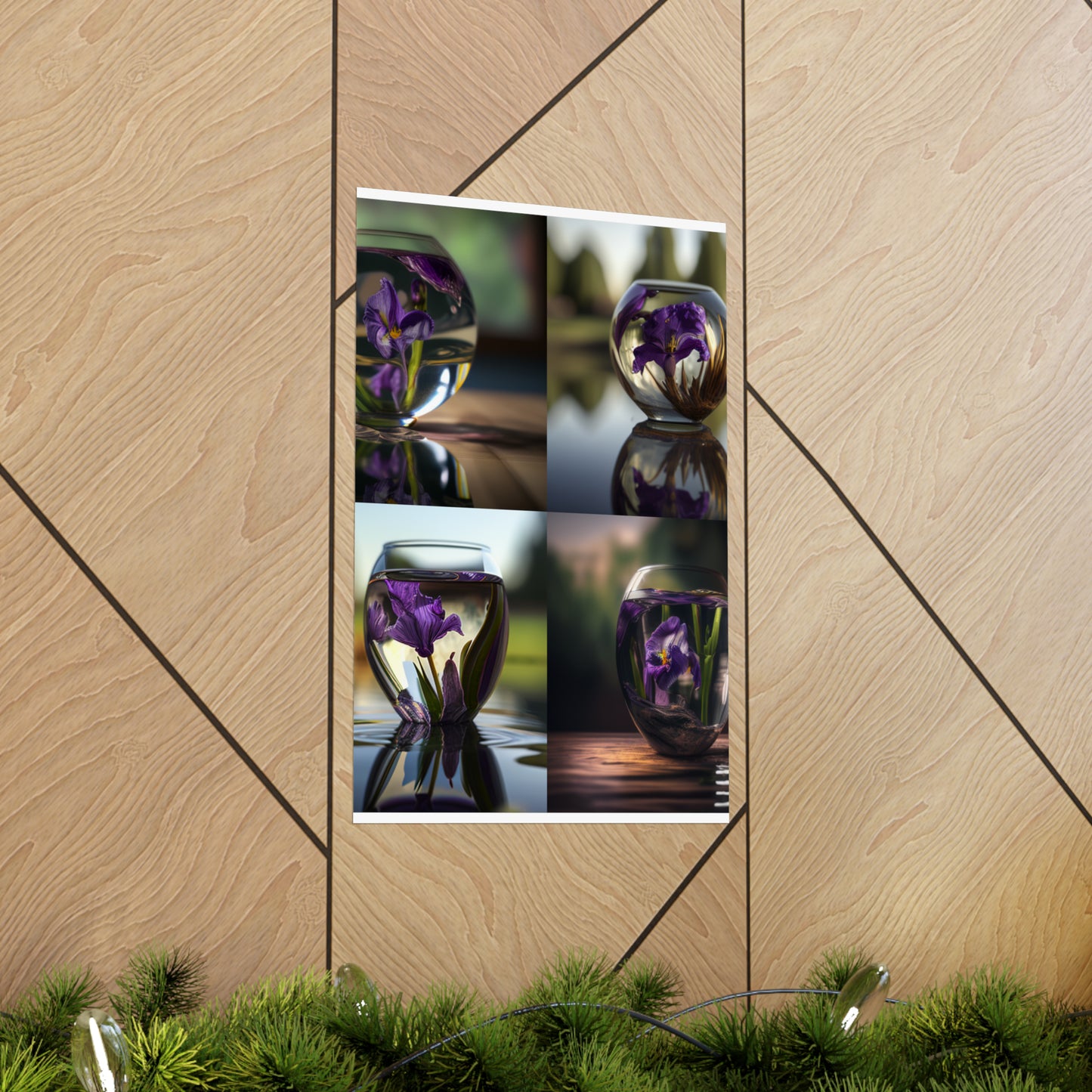 Premium Matte Vertical Posters Purple Iris in a vase 5