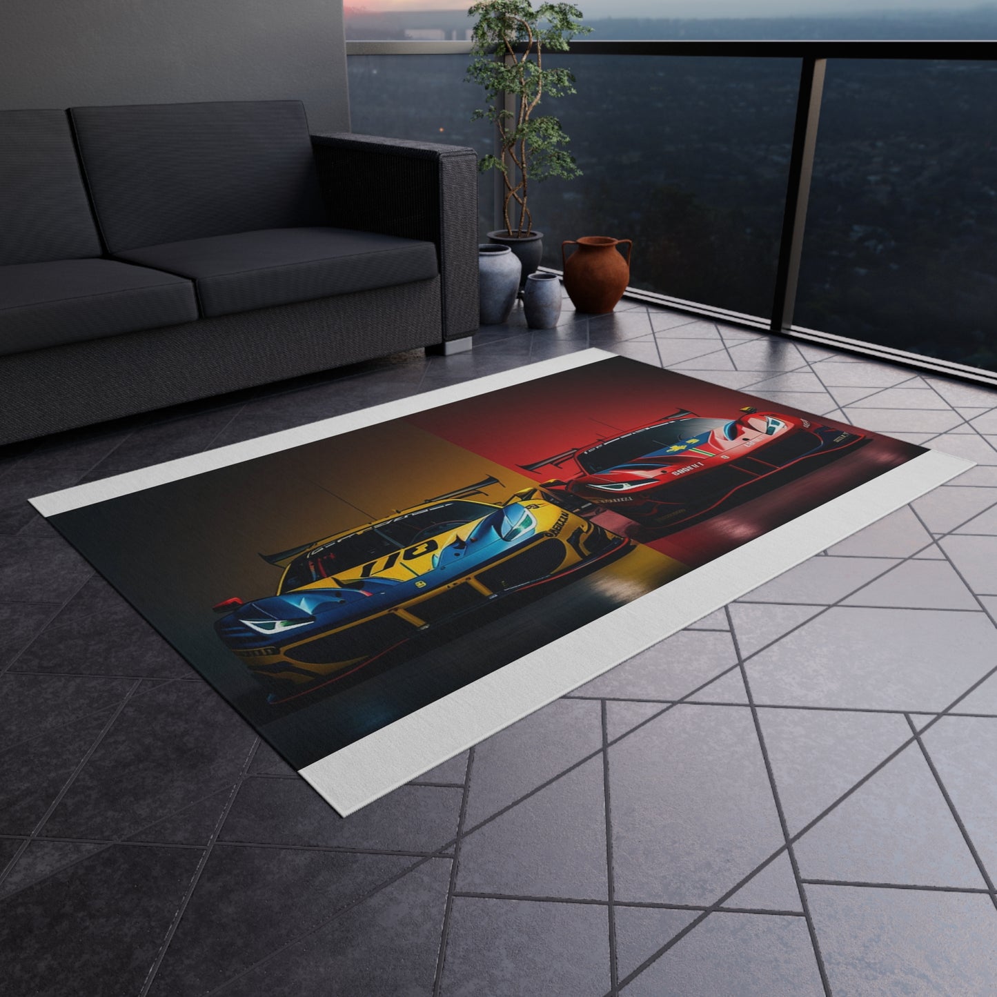 Outdoor Rug  Ferrari Red Blue 3