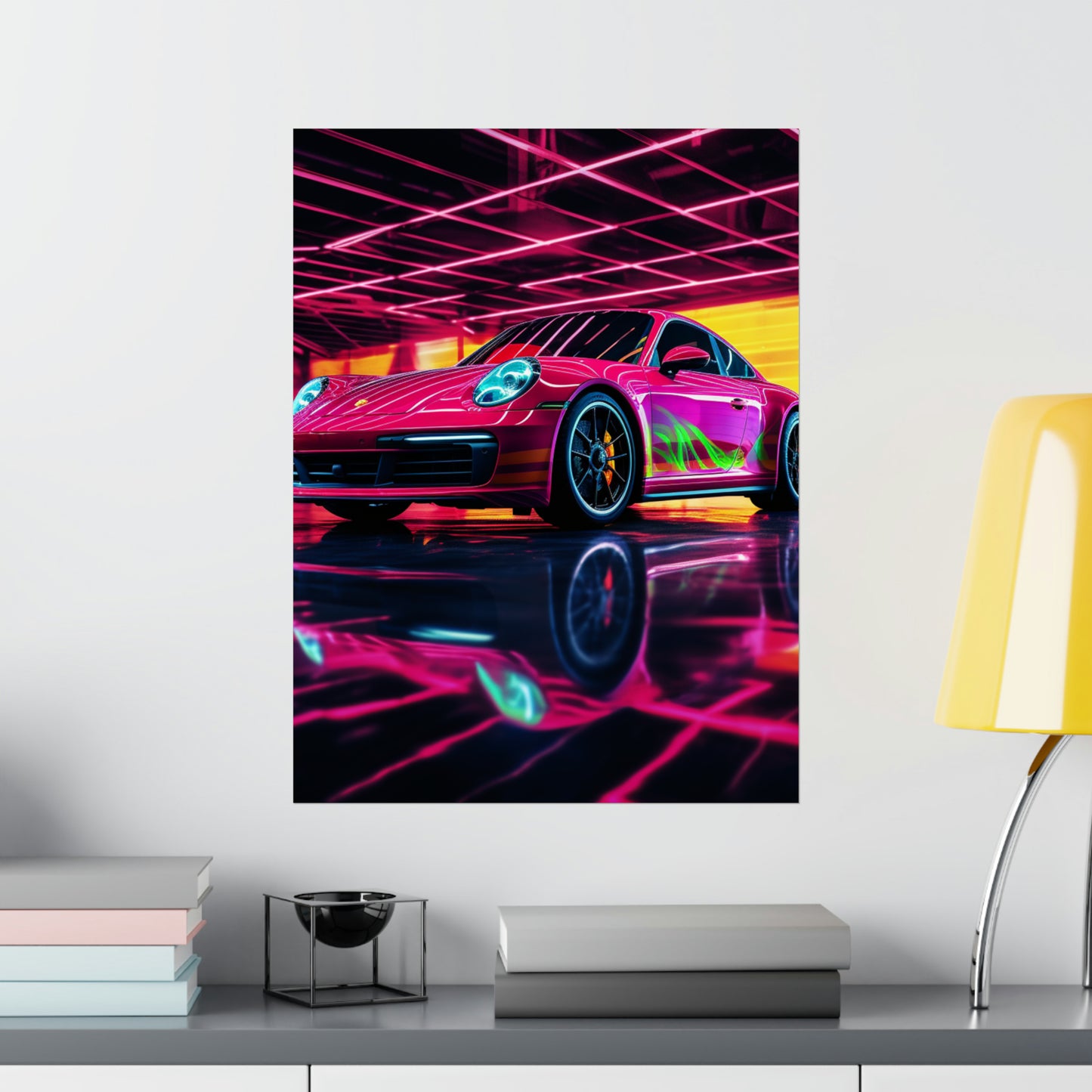 Premium Matte Vertical Posters Macro Porsche 3