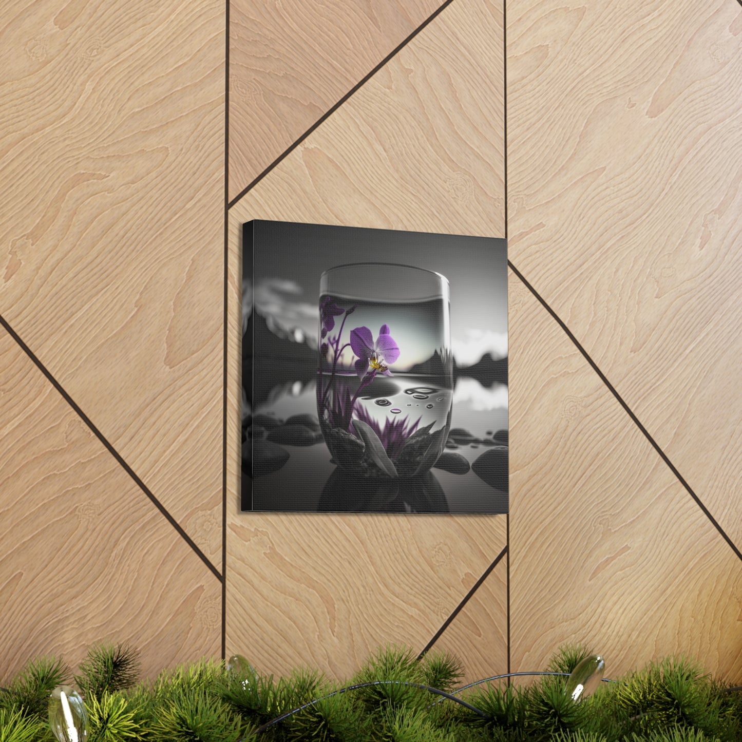 Canvas Gallery Wraps Purple Orchid Glass vase 2