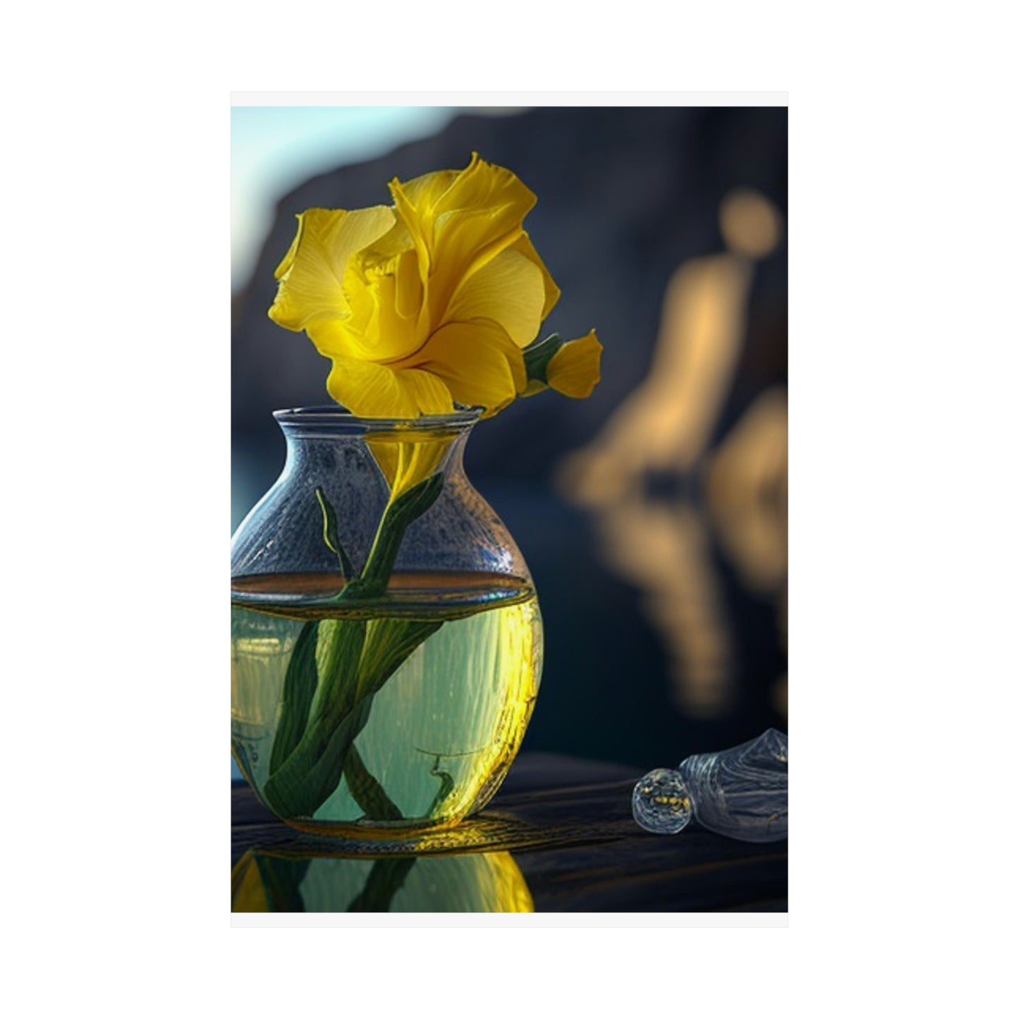 Premium Matte Vertical Posters Yellow Gladiolus glass 3