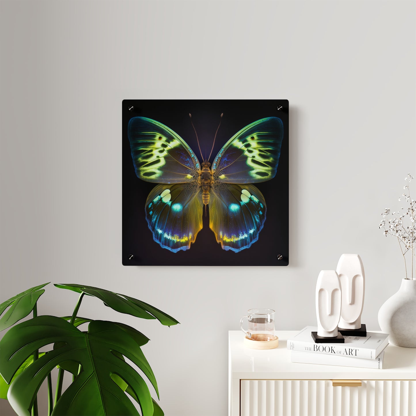 Acrylic Wall Art Panels Neon Hue Butterfly 1