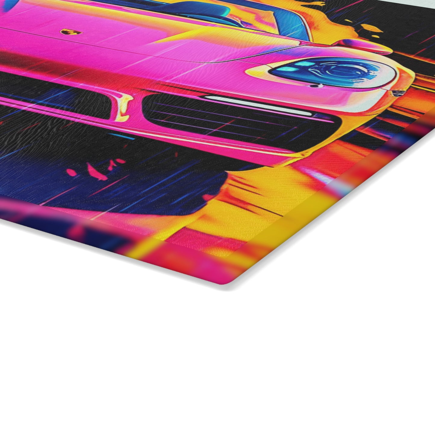 Glass Cutting Board Pink Porsche water fusion 1