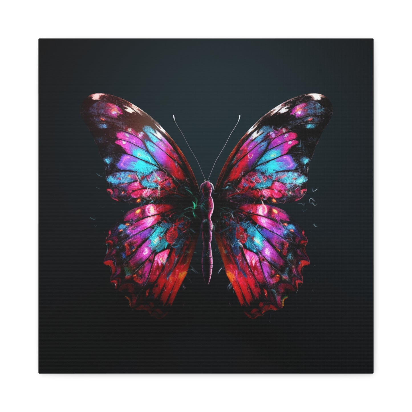 Canvas Gallery Wraps Hyper Colorful Butterfly Macro 3