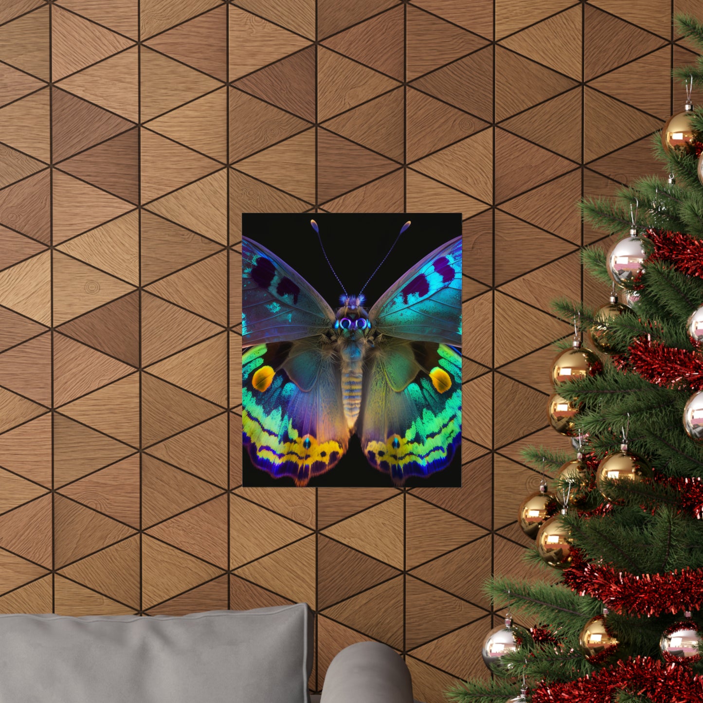 Premium Matte Vertical Posters Neon Hue Butterfly 4