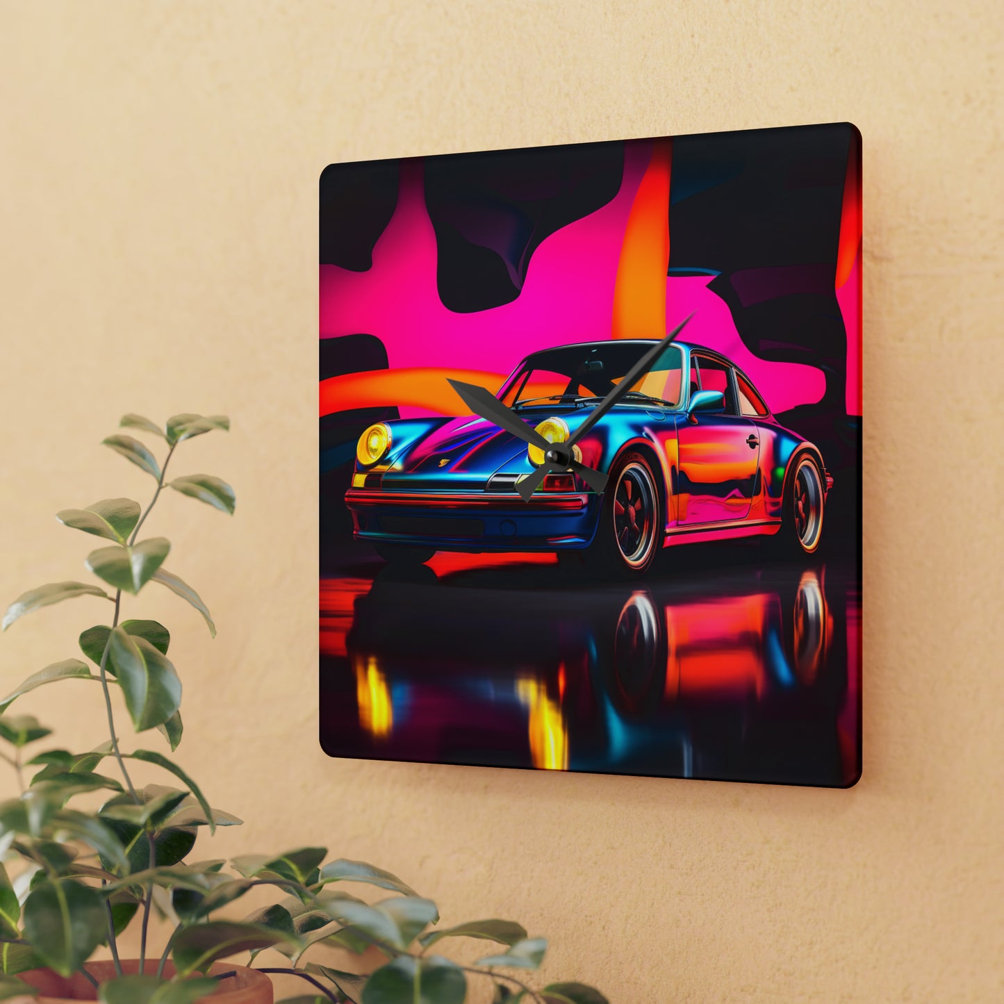 Acrylic Wall Clock Macro Porsche 2