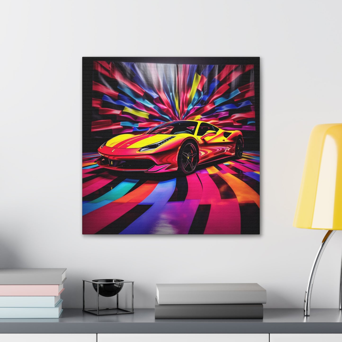 Canvas Gallery Wraps Macro Flag Ferrari 3