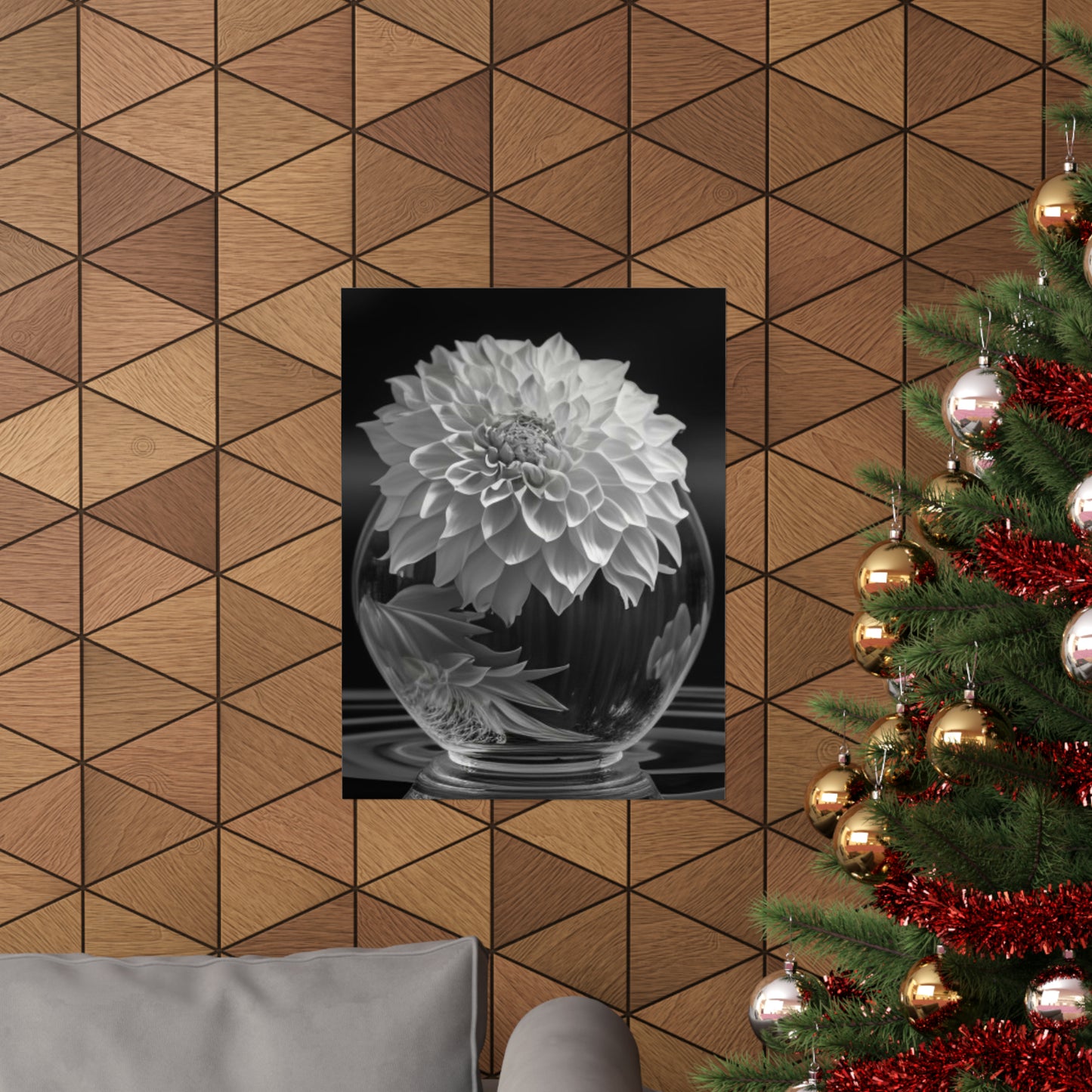 Premium Matte Vertical Posters White Dahlia 1