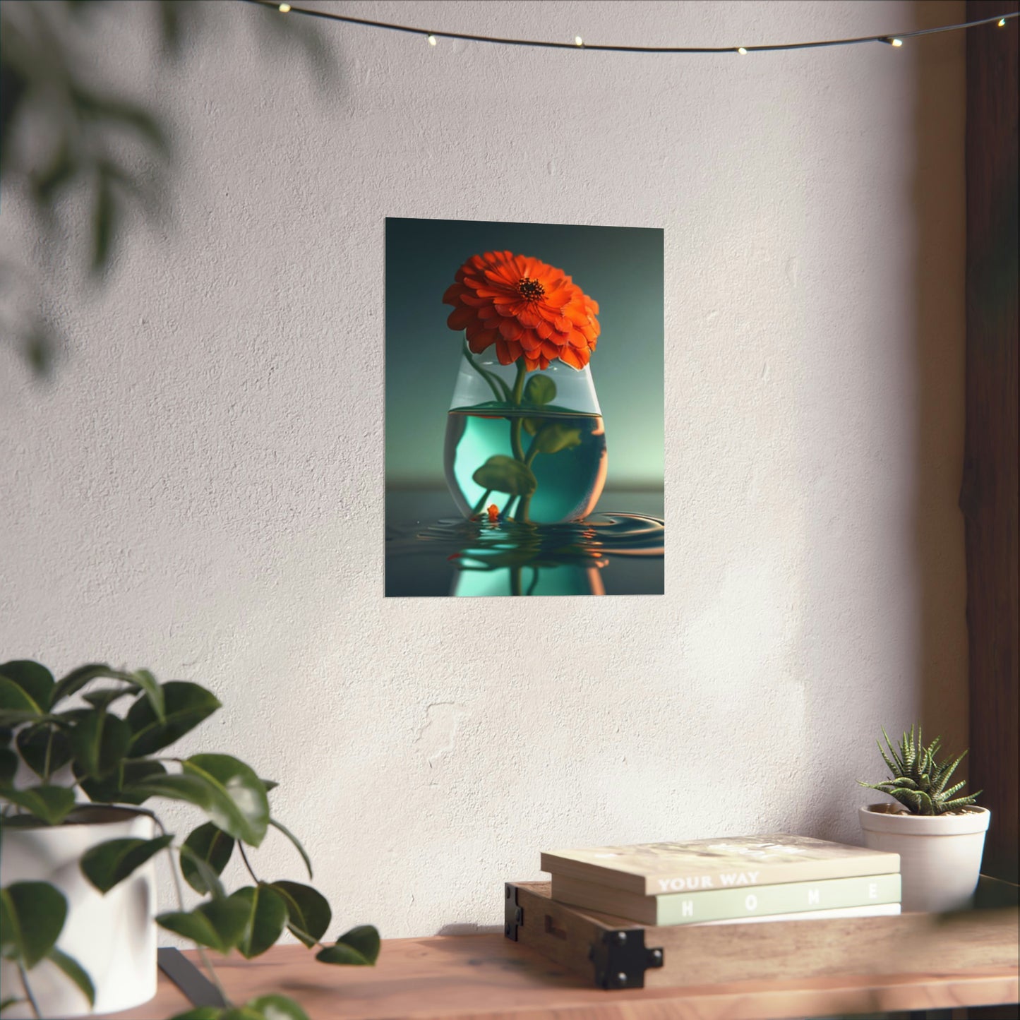 Premium Matte Vertical Posters Orange Zinnia 1