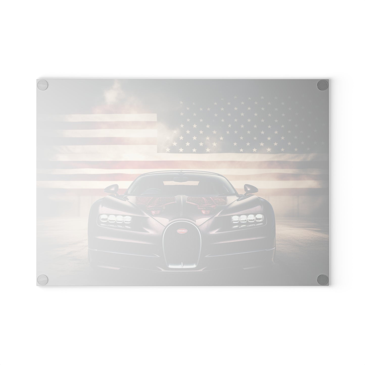 Glass Cutting Board American Flag Background Bugatti 2