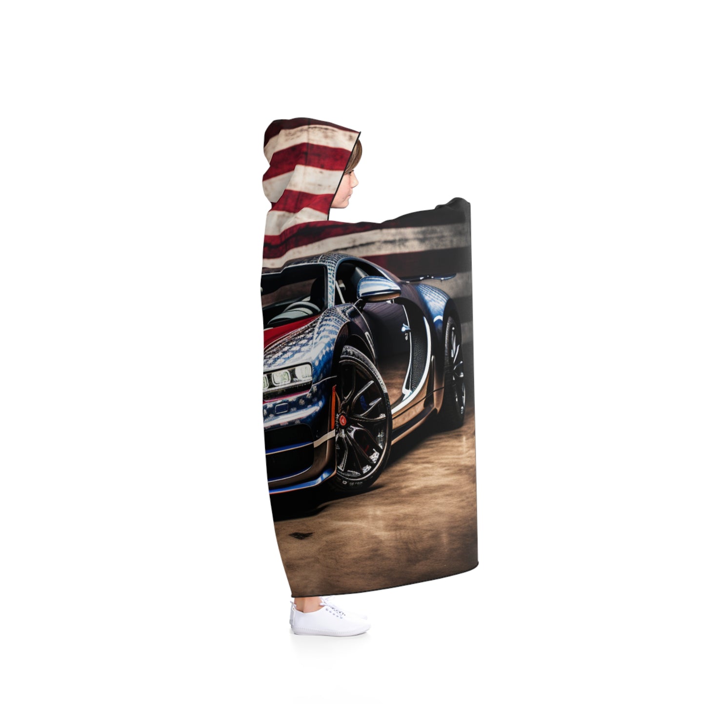 Hooded Blanket Bugatti American Flag 1