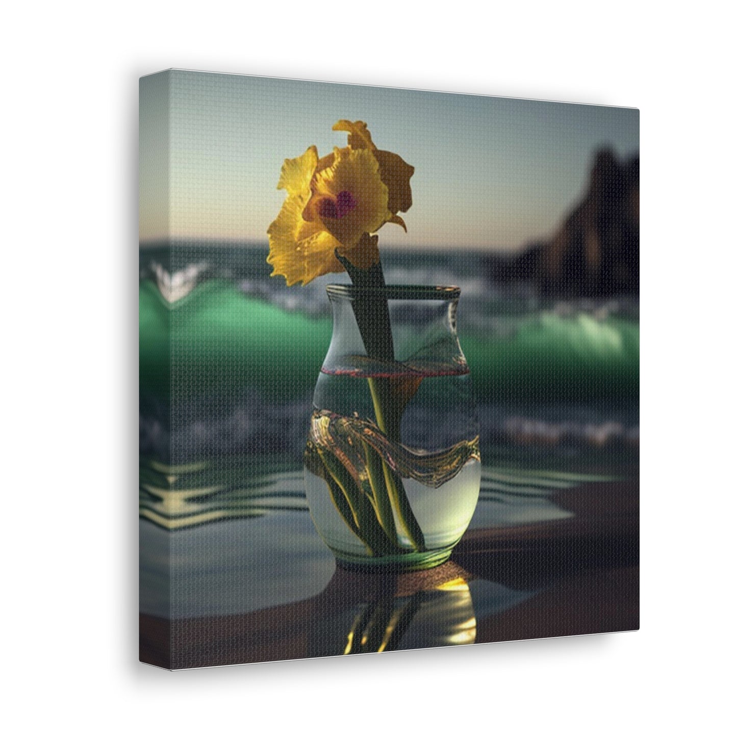 Canvas Gallery Wraps Yellow Gladiolus glass 1