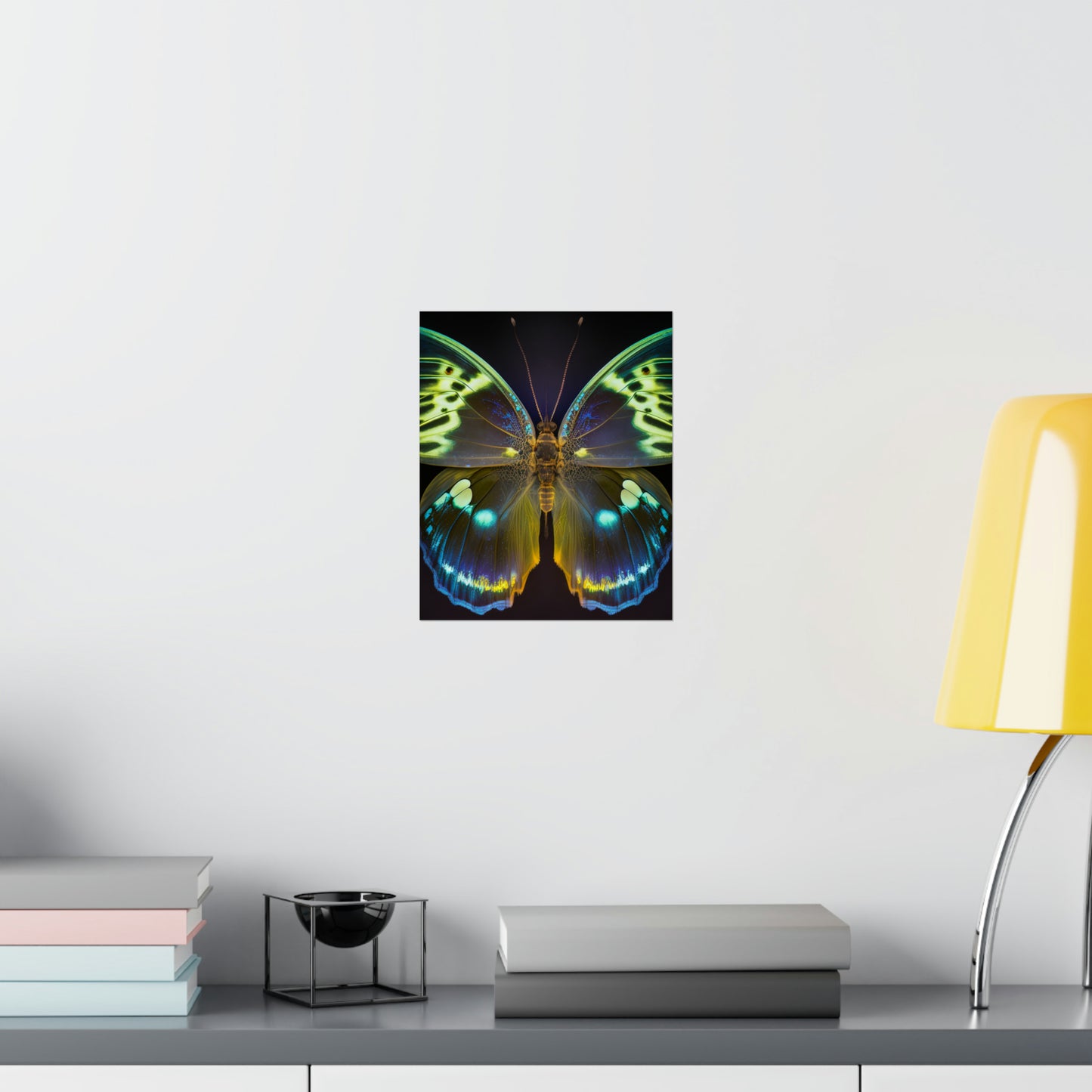 Premium Matte Vertical Posters Neon Hue Butterfly 1