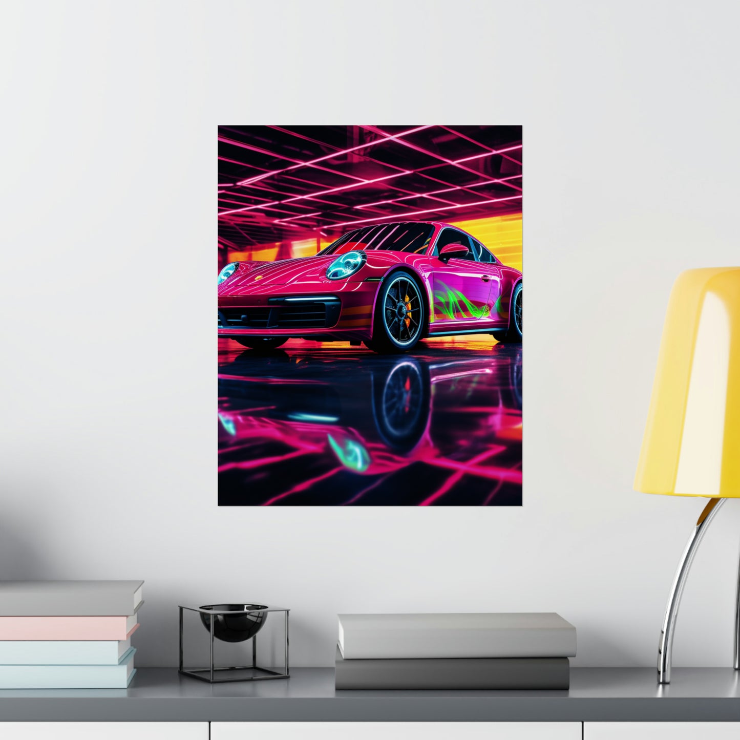 Premium Matte Vertical Posters Macro Porsche 3