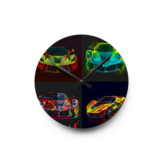 Acrylic Wall Clock Ferrari Neon 5