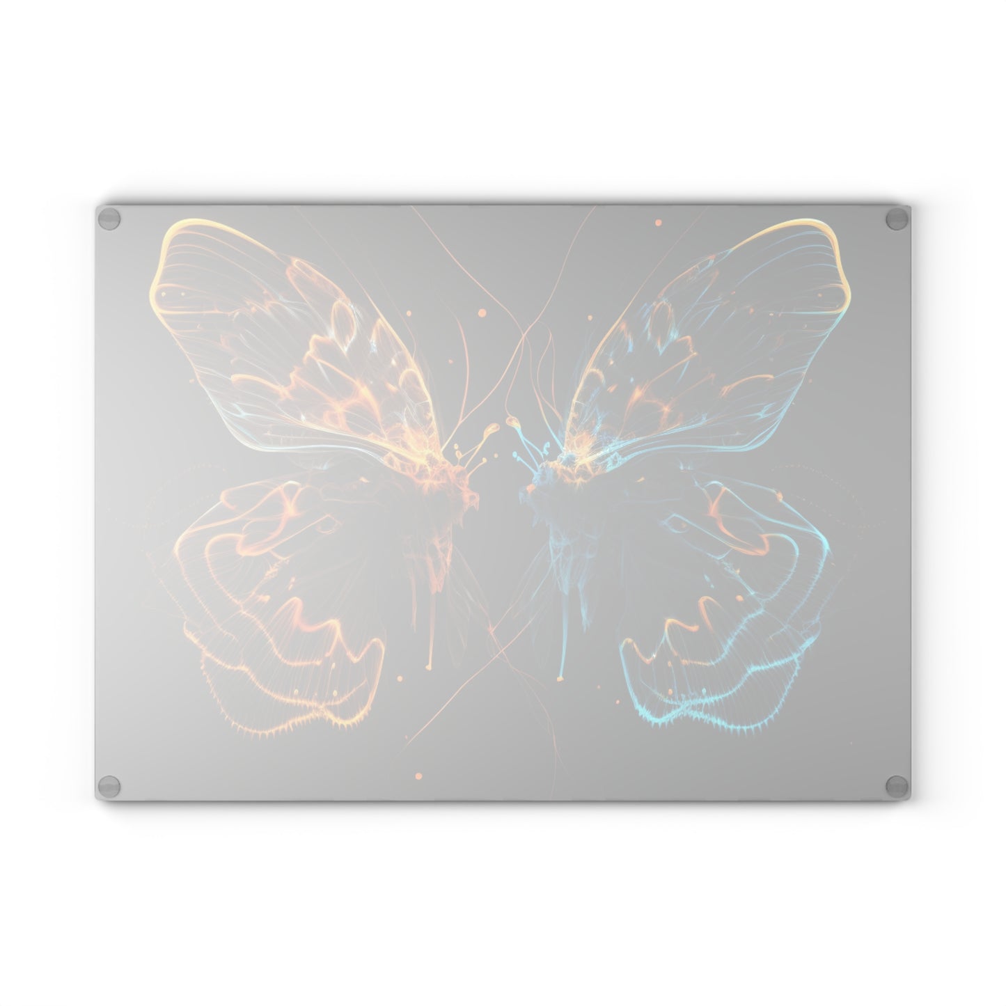 Glass Cutting Board Neon Glo Butterfly 1