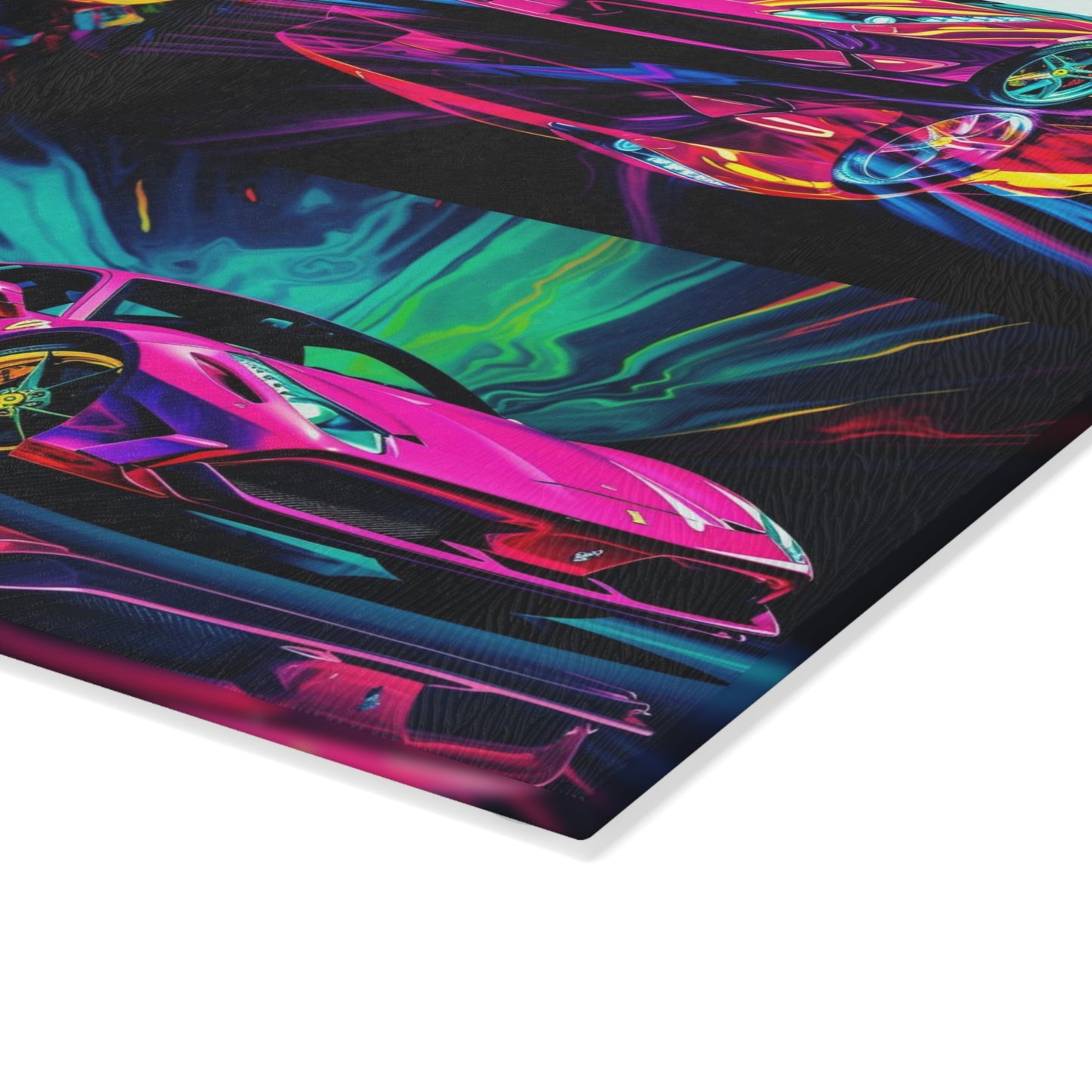 Glass Cutting Board Pink Ferrari Macro 5