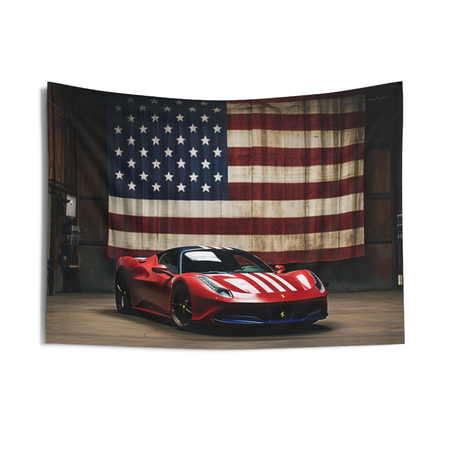 Indoor Wall Tapestries American Flag Farrari 4