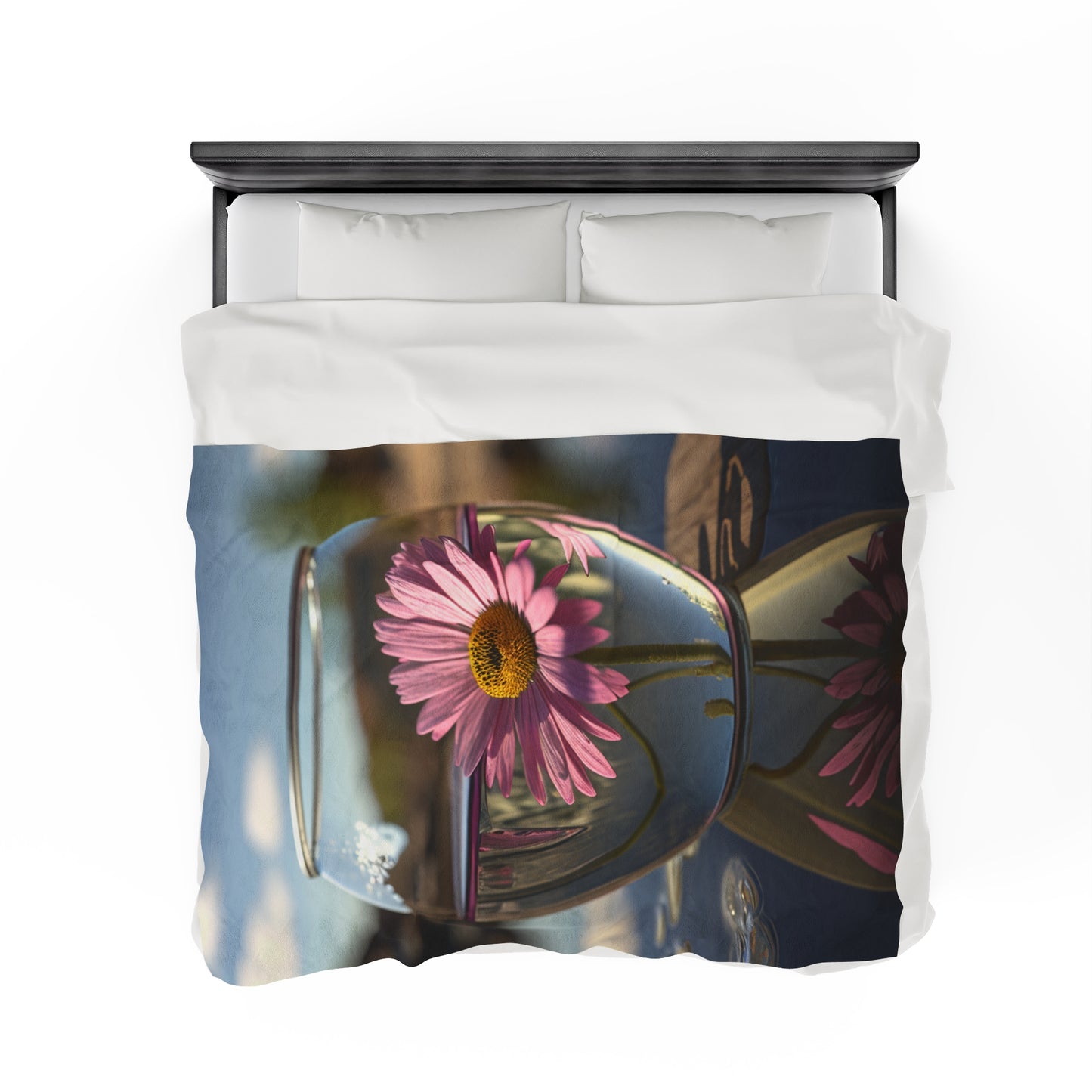 Velveteen Plush Blanket Daisy in a vase 1