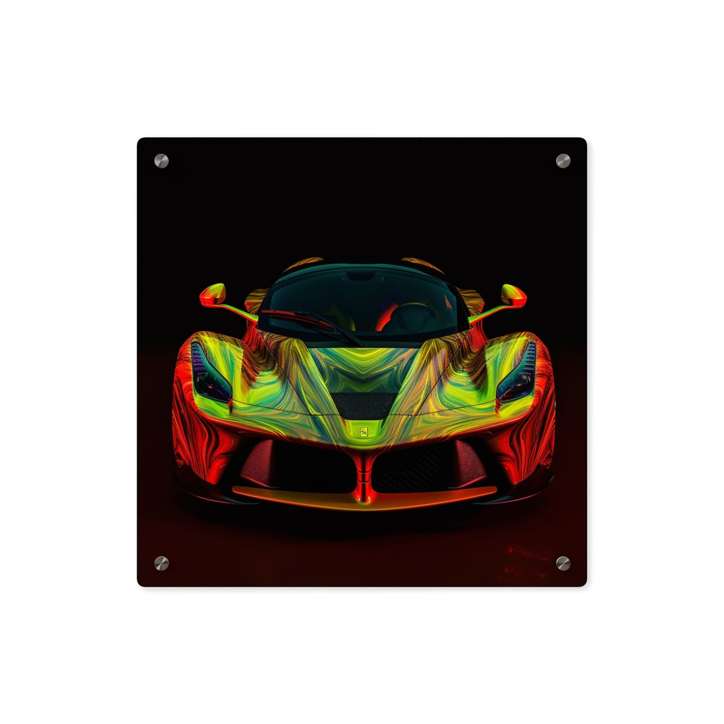 Acrylic Wall Art Panels Ferrari Neon 1