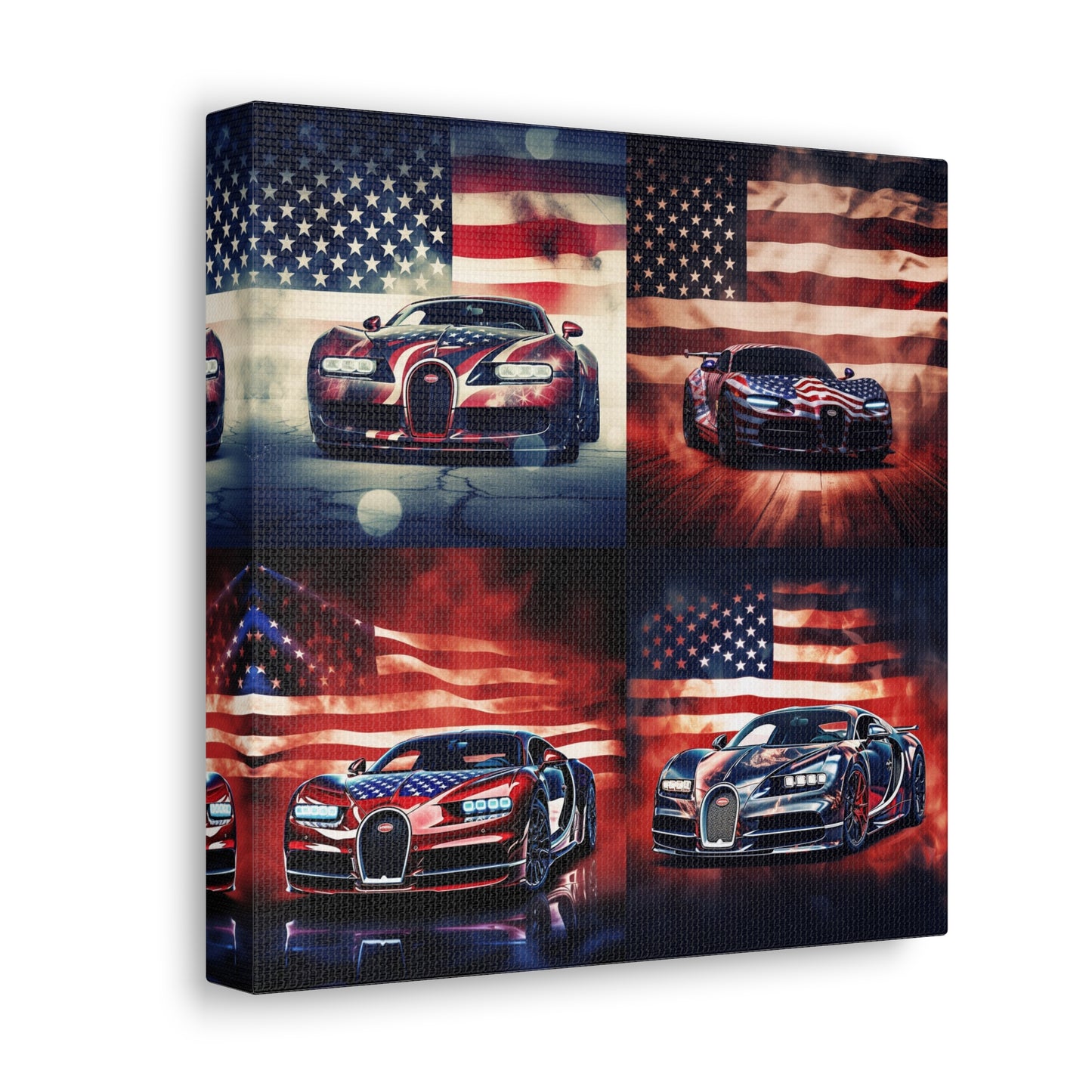 Canvas Gallery Wraps Abstract American Flag Background Bugatti 5