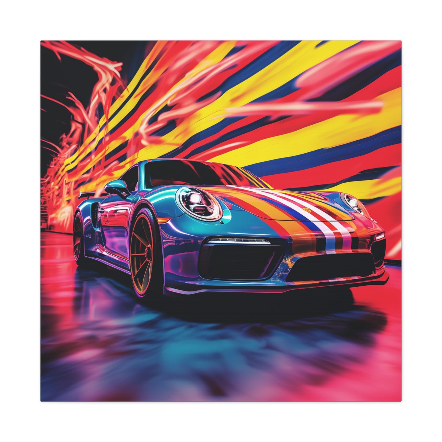 Canvas Gallery Wraps Macro American Flag Porsche 2