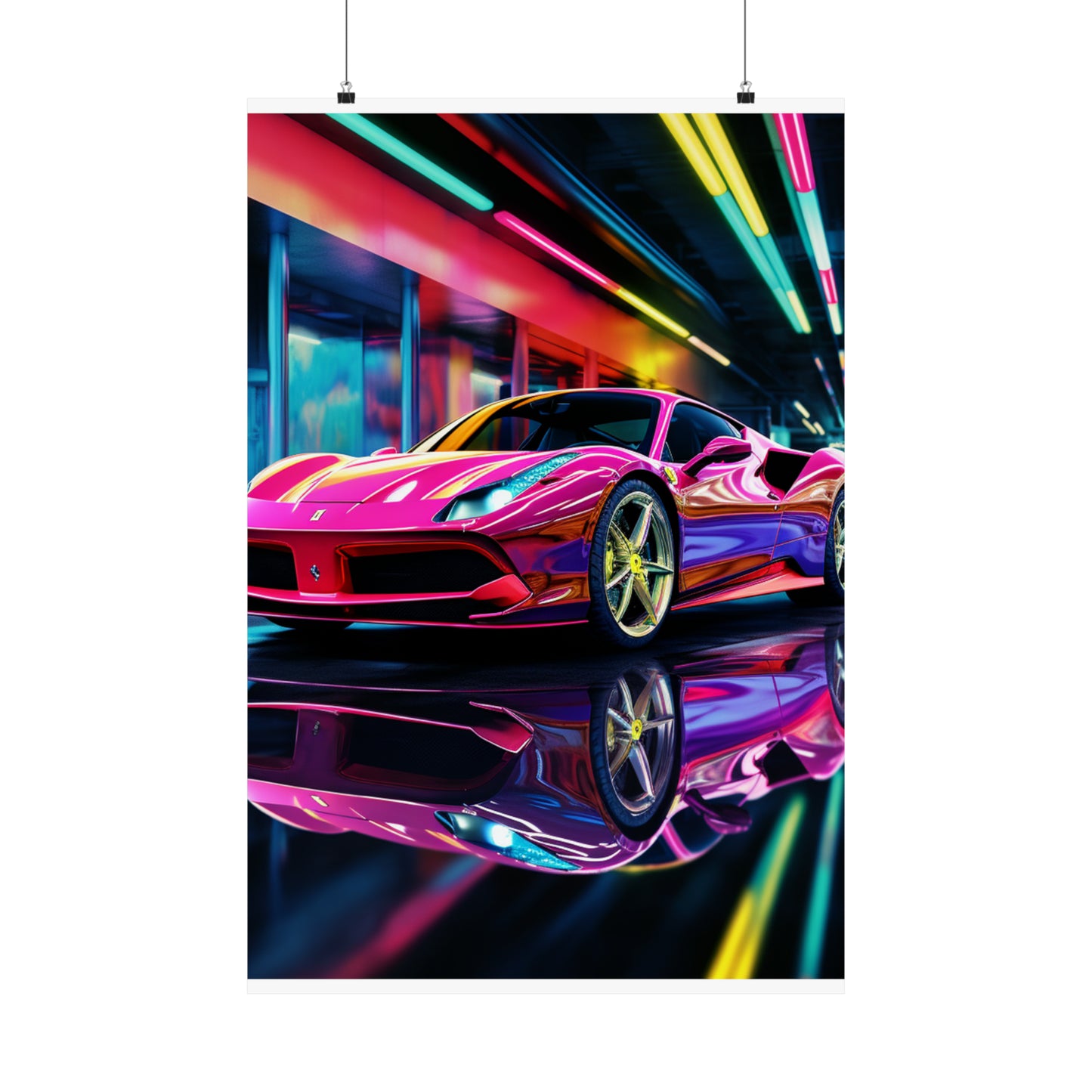 Premium Matte Vertical Posters Pink Macro Ferrari 4